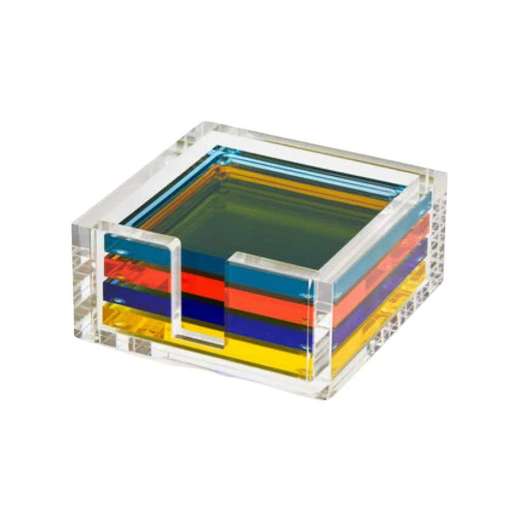 Tizo Lucite Multi Color Coaster Set of 4 - Image 2