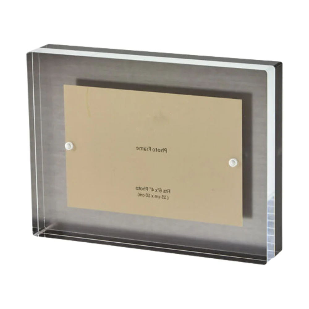 Tizo Lucite Photo Frame Silver Block 5x7 - Image 2