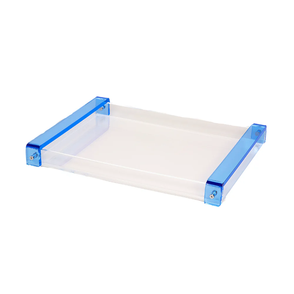 Tizo Lucite Tray w/Handle 16"x12" - Blue