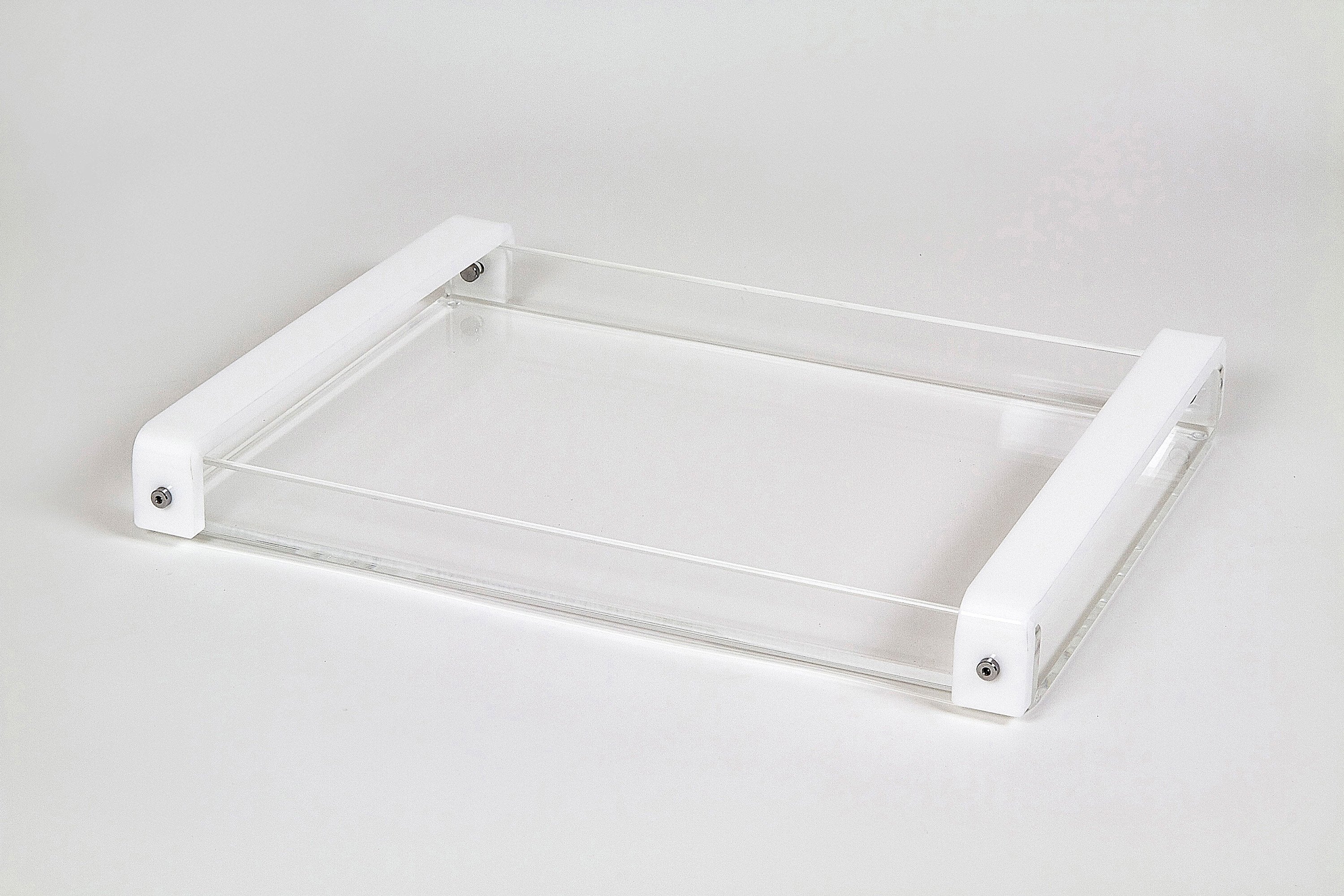 Tizo Lucite Tray w/Handle 16"x12" - White