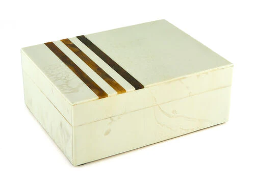 Tizo Natural White Horn Stripe Box Small