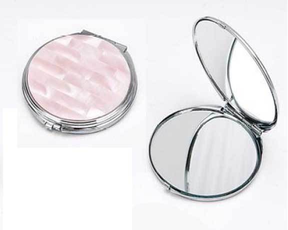 Tizo Pink Mother of Pearl Compact Mirror - Image 2