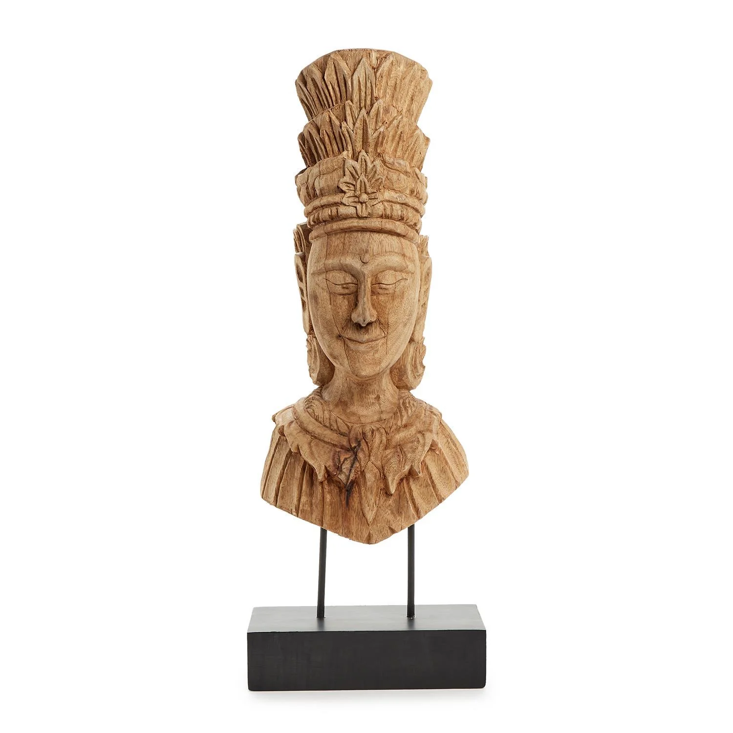 Tozai Home Avani Hand Carved Sculpture on Black Stand
