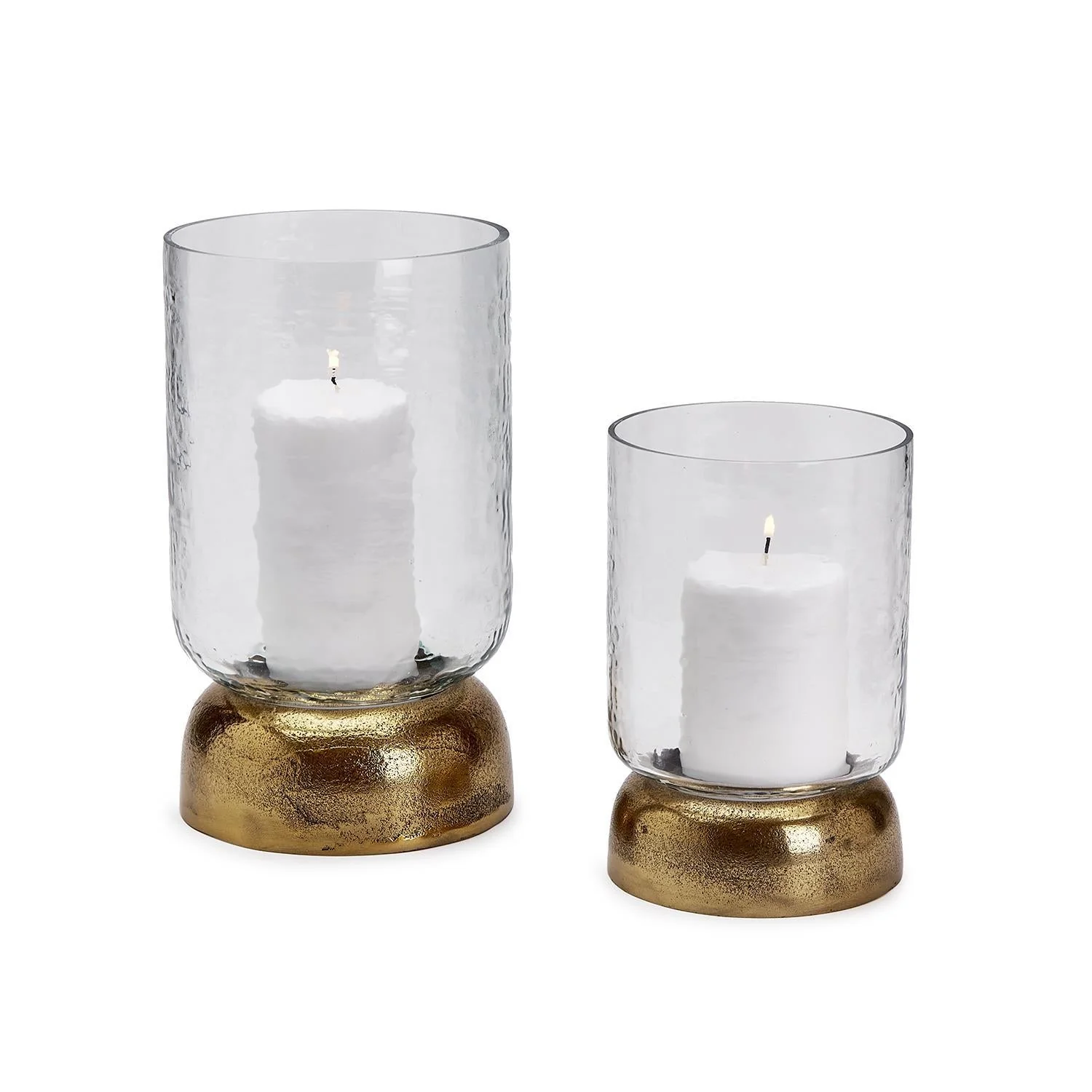 Tozai Home Casablanca Set of 2 Hurricane with Brass Base