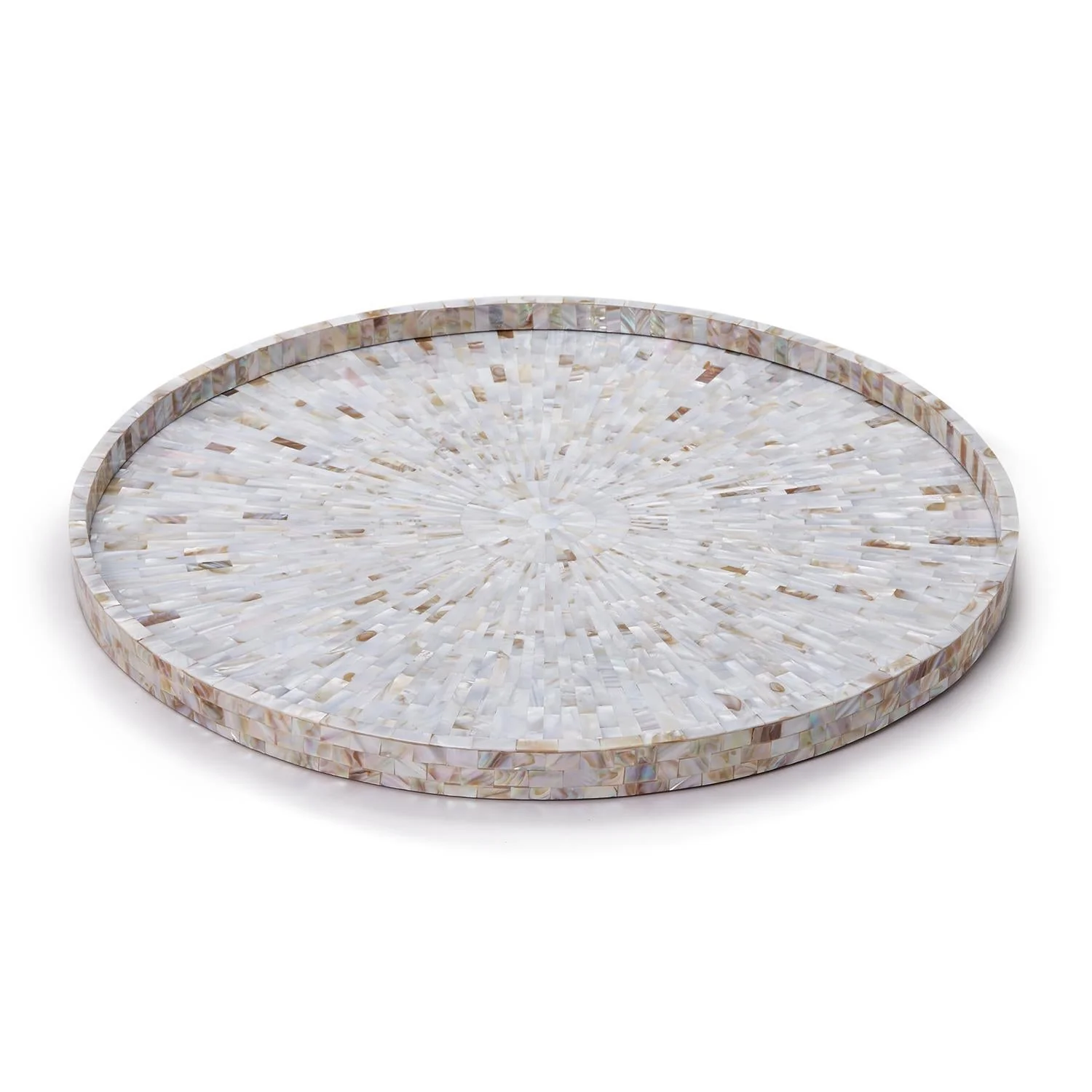 Tozai Home Jaipur Palace MOP Inlaid Decorative Round Serving Tray - Image 4