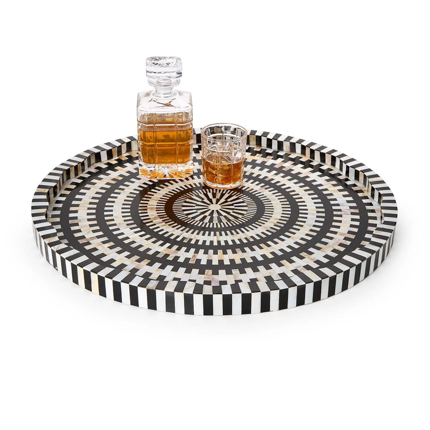 Tozai Home The Concentric Decorative Round Serving Tray
