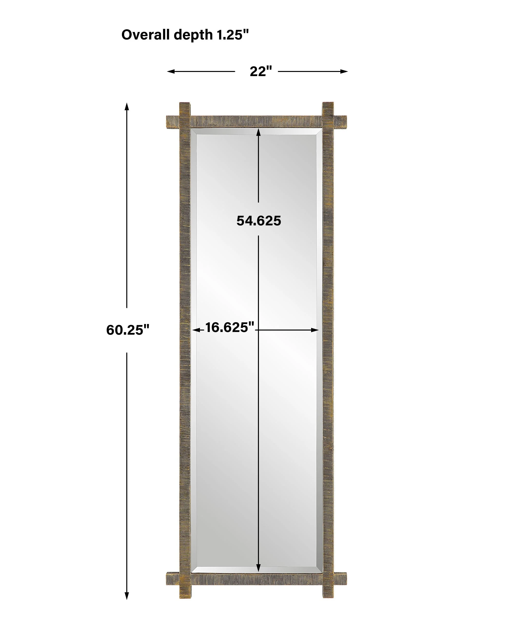 Uttermost Abanu Ribbed Gold Dressing Mirror - Image 3