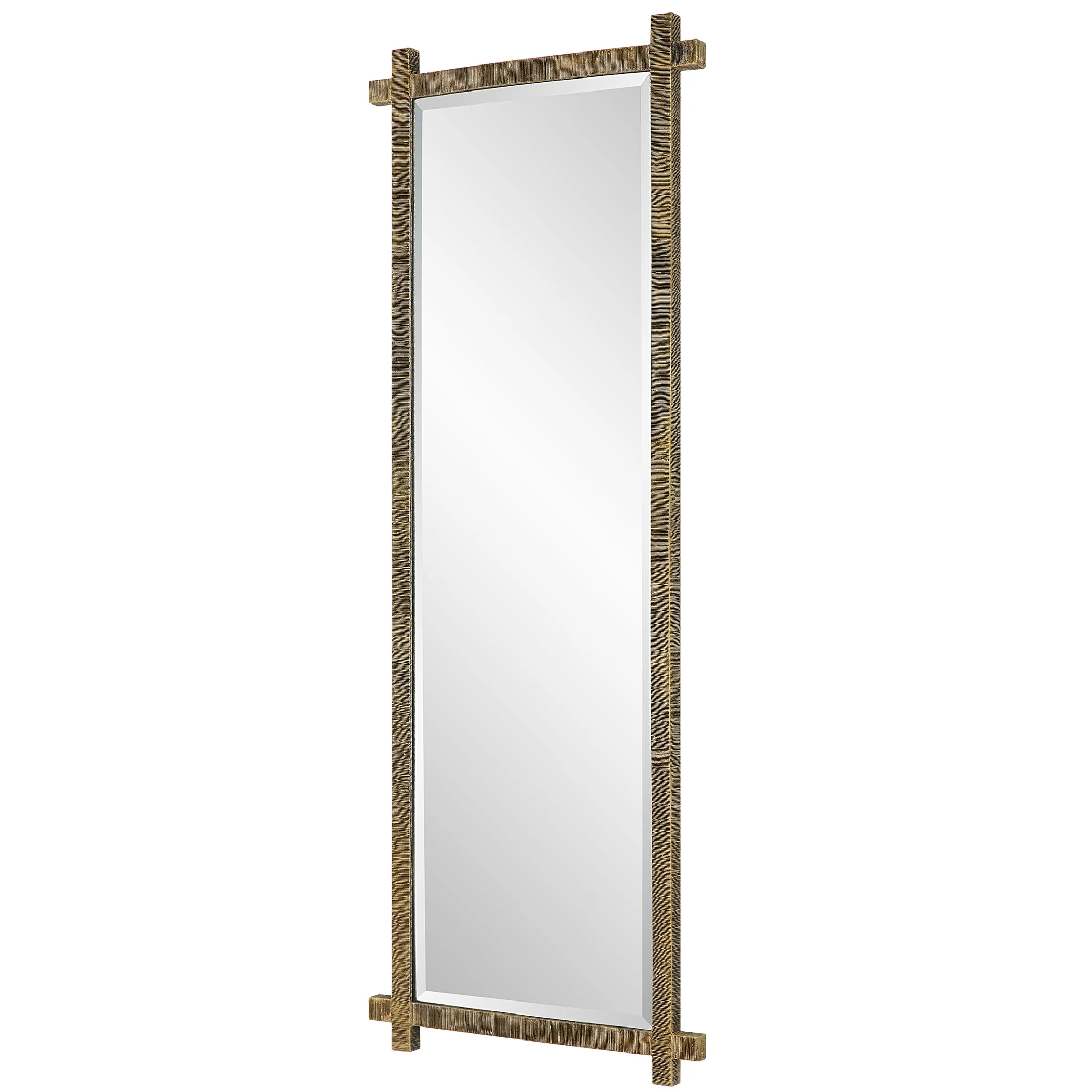 Uttermost Abanu Ribbed Gold Dressing Mirror - Image 5
