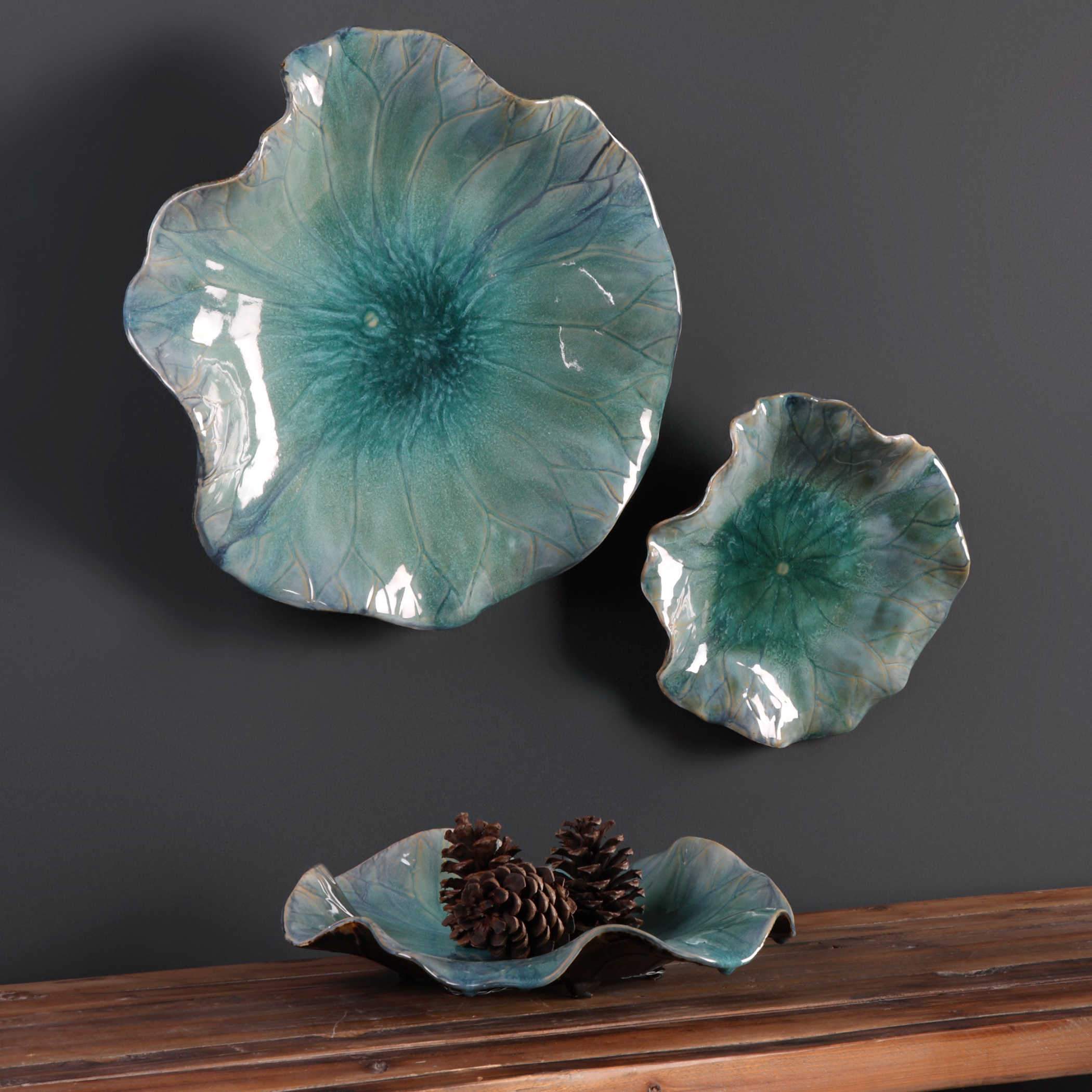 Uttermost Abella Ceramic Wall Decor, S/3 - Image 4