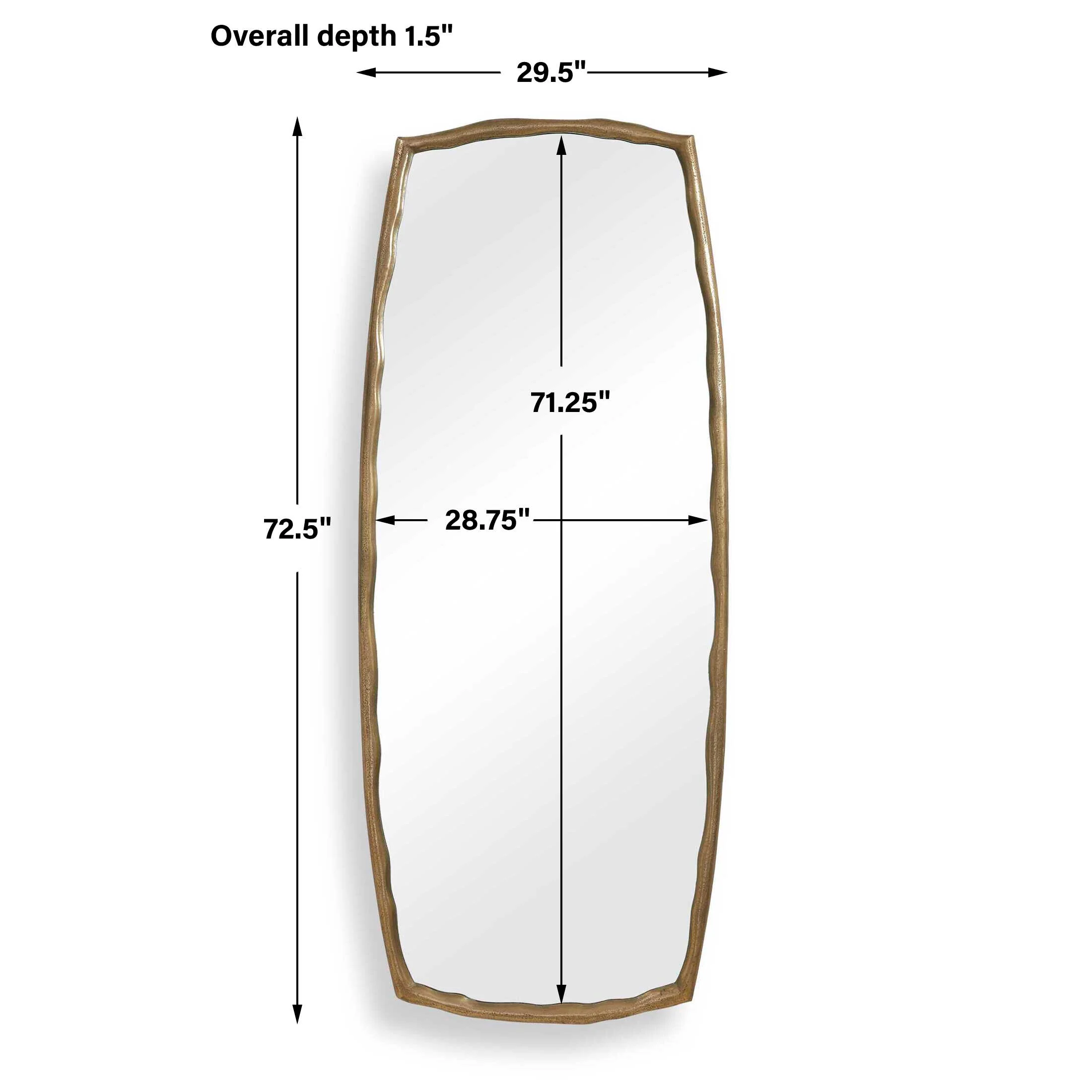 Uttermost Adair Antique Brass Tall Mirror - Image 3