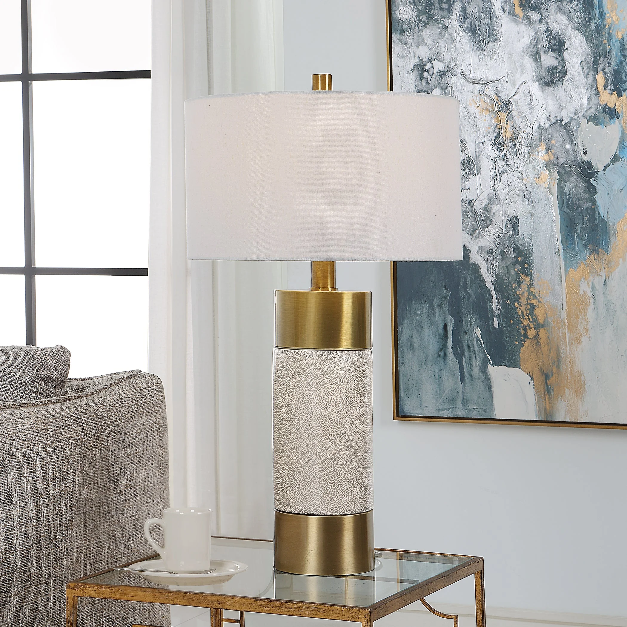 Uttermost Adelia Ivory & Brass Table Lamp - Image 2
