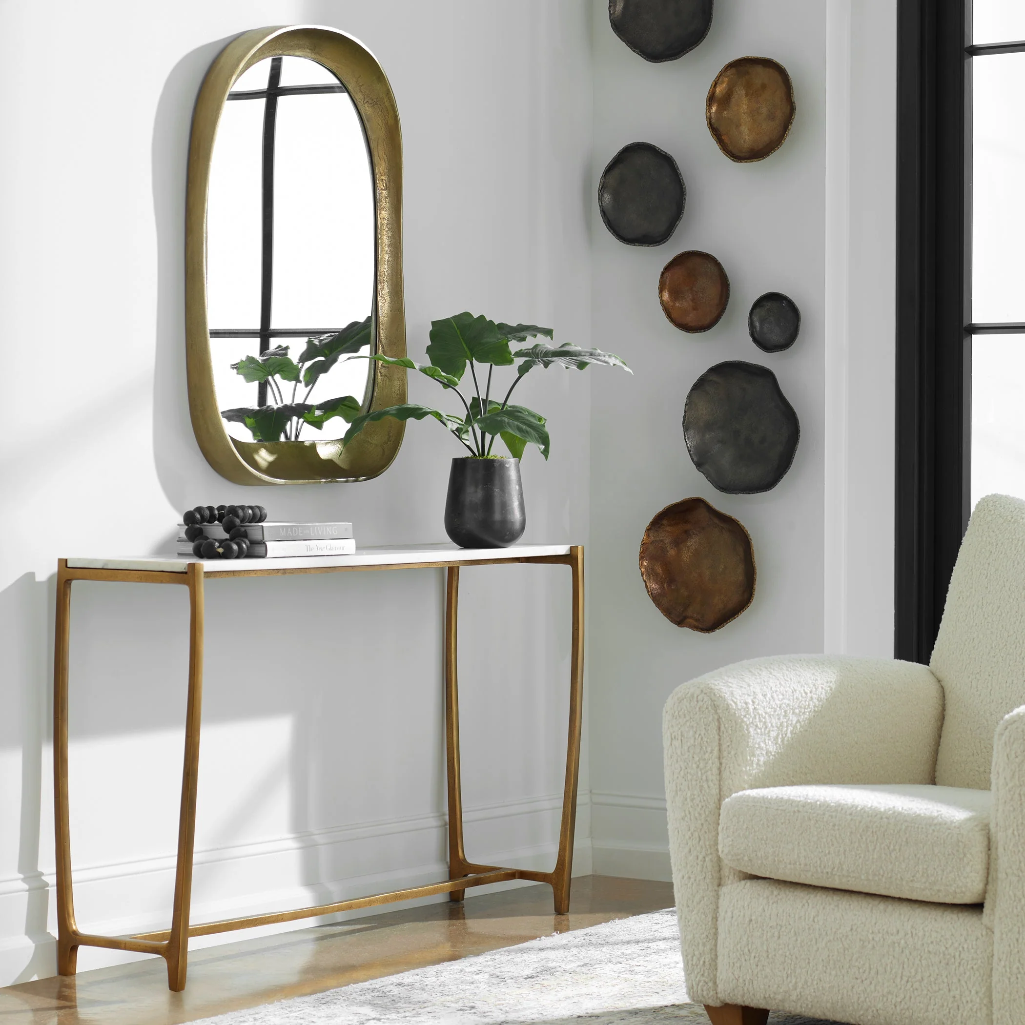 Uttermost Affinity White Marble Console Table - Image 2