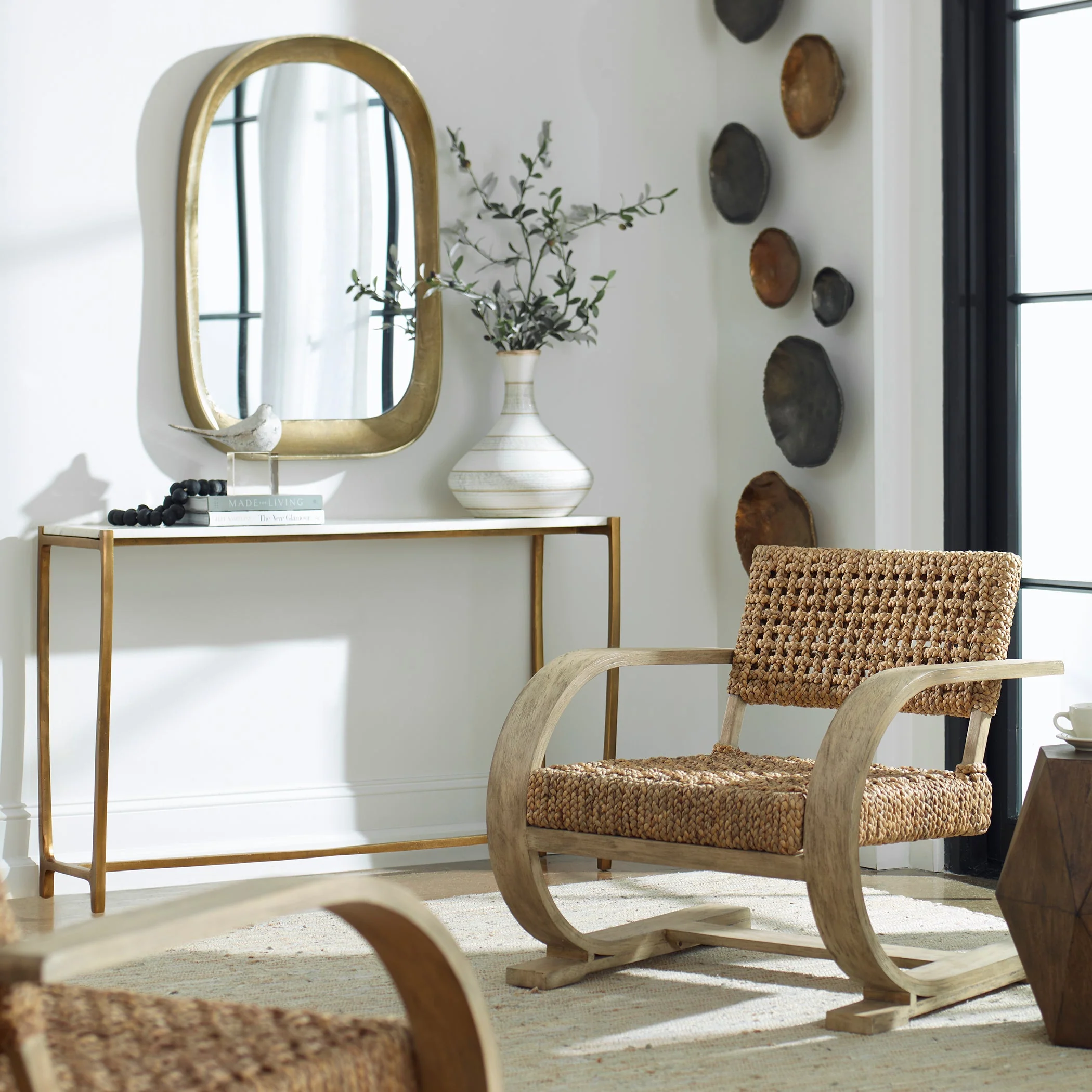 Uttermost Affinity White Marble Console Table - Image 3