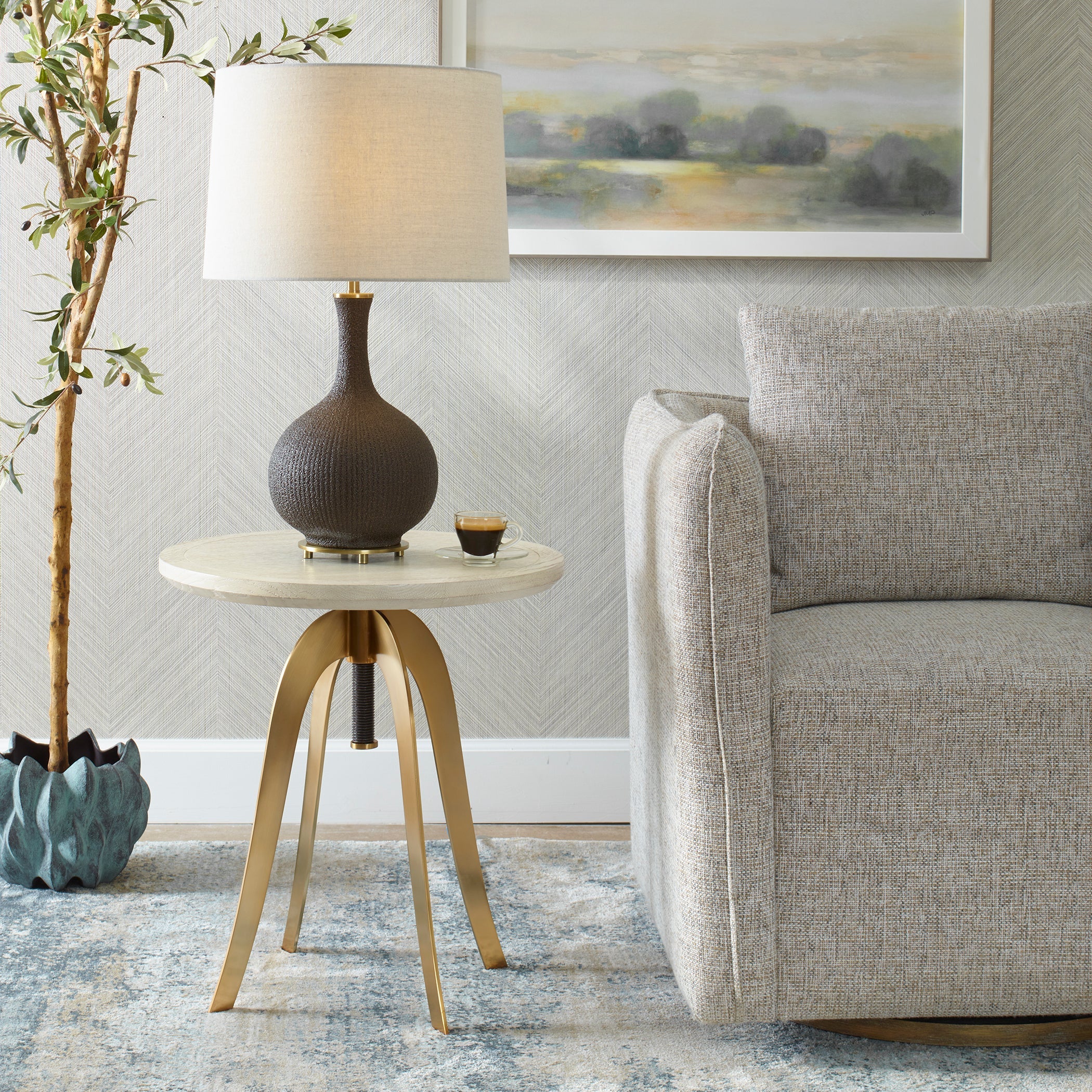 Uttermost Alice Oak Adjustable Accent Table - Image 2
