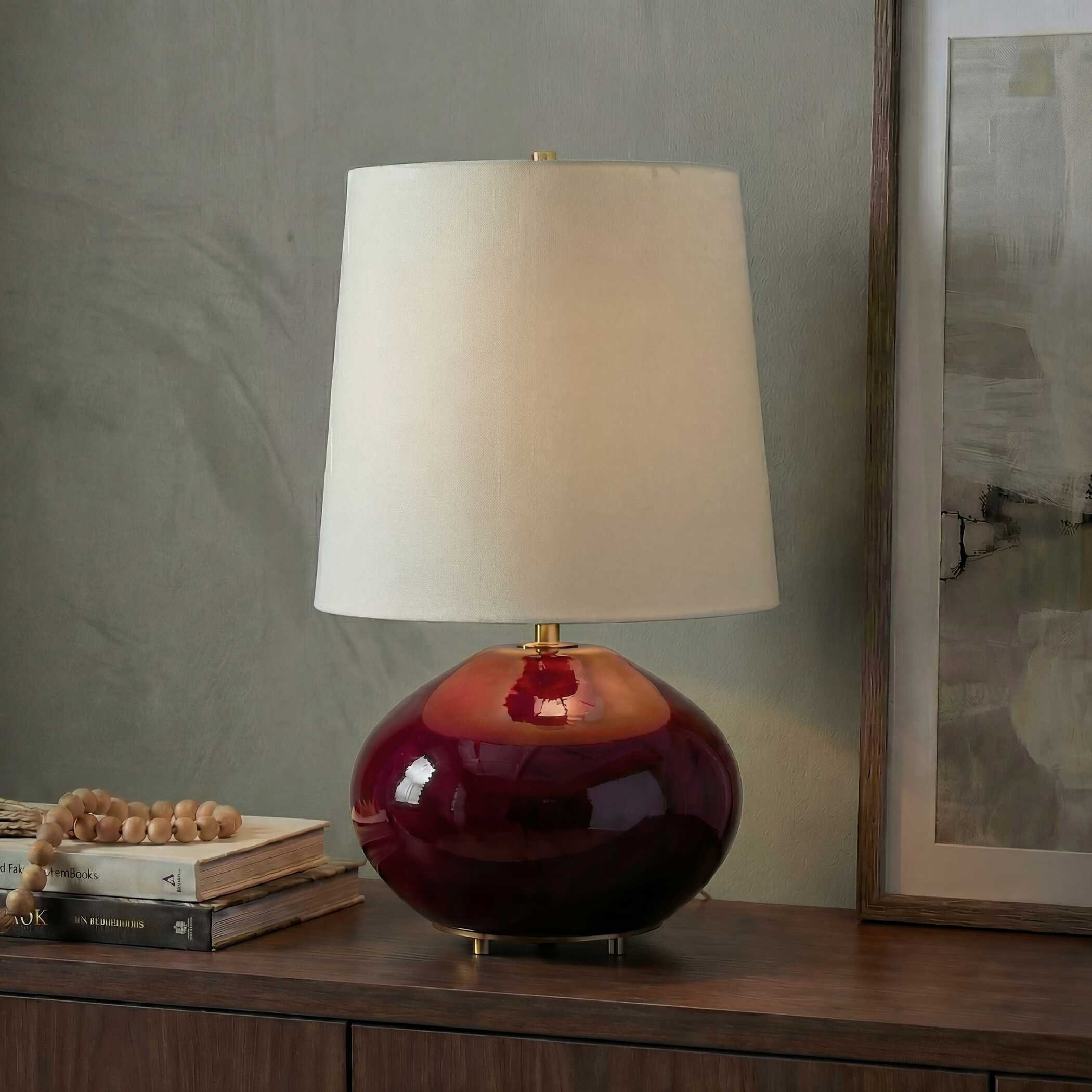 Uttermost Allemand Ruby Red Glaze Table Lamp - Image 2
