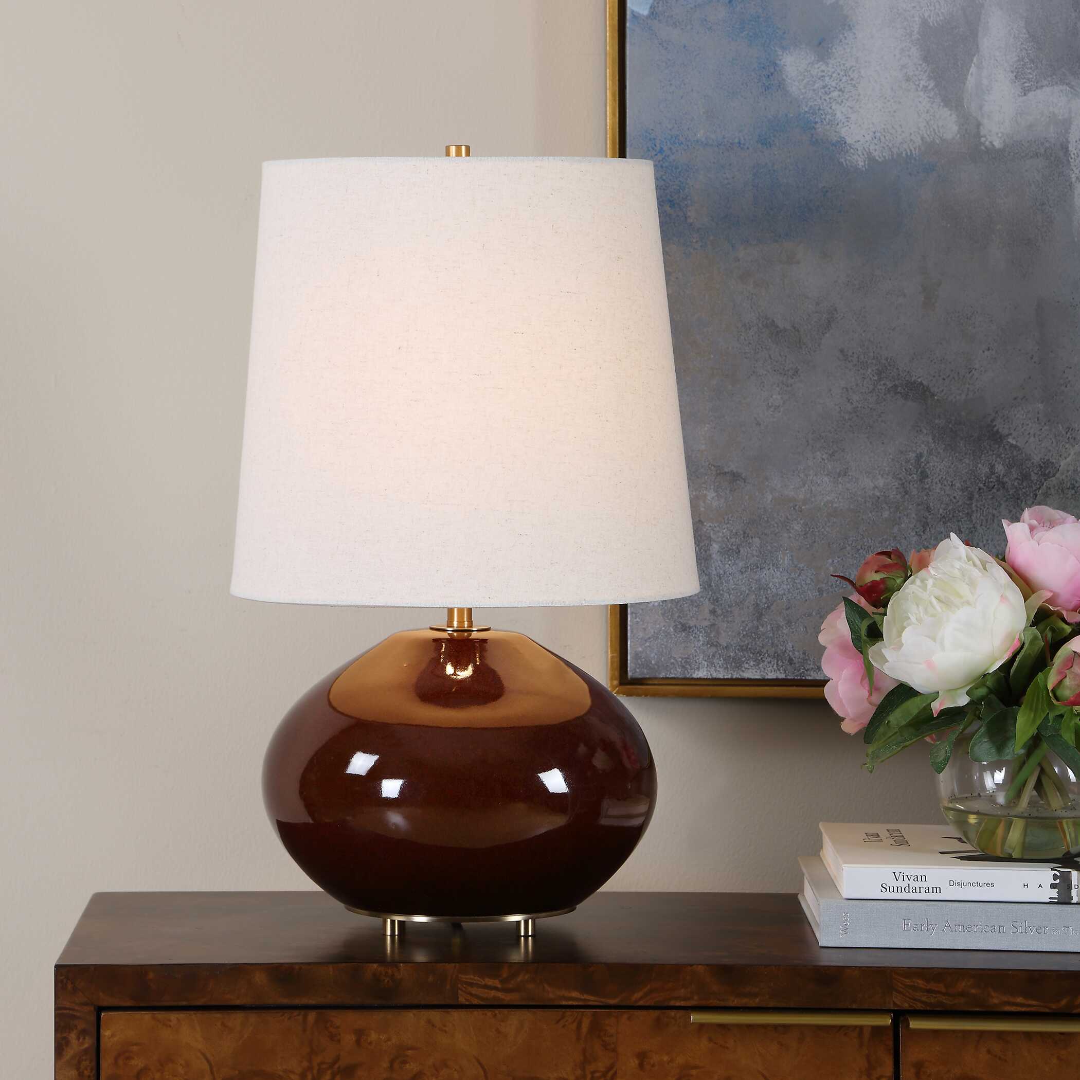 Uttermost Allemand Ruby Red Glaze Table Lamp - Image 3