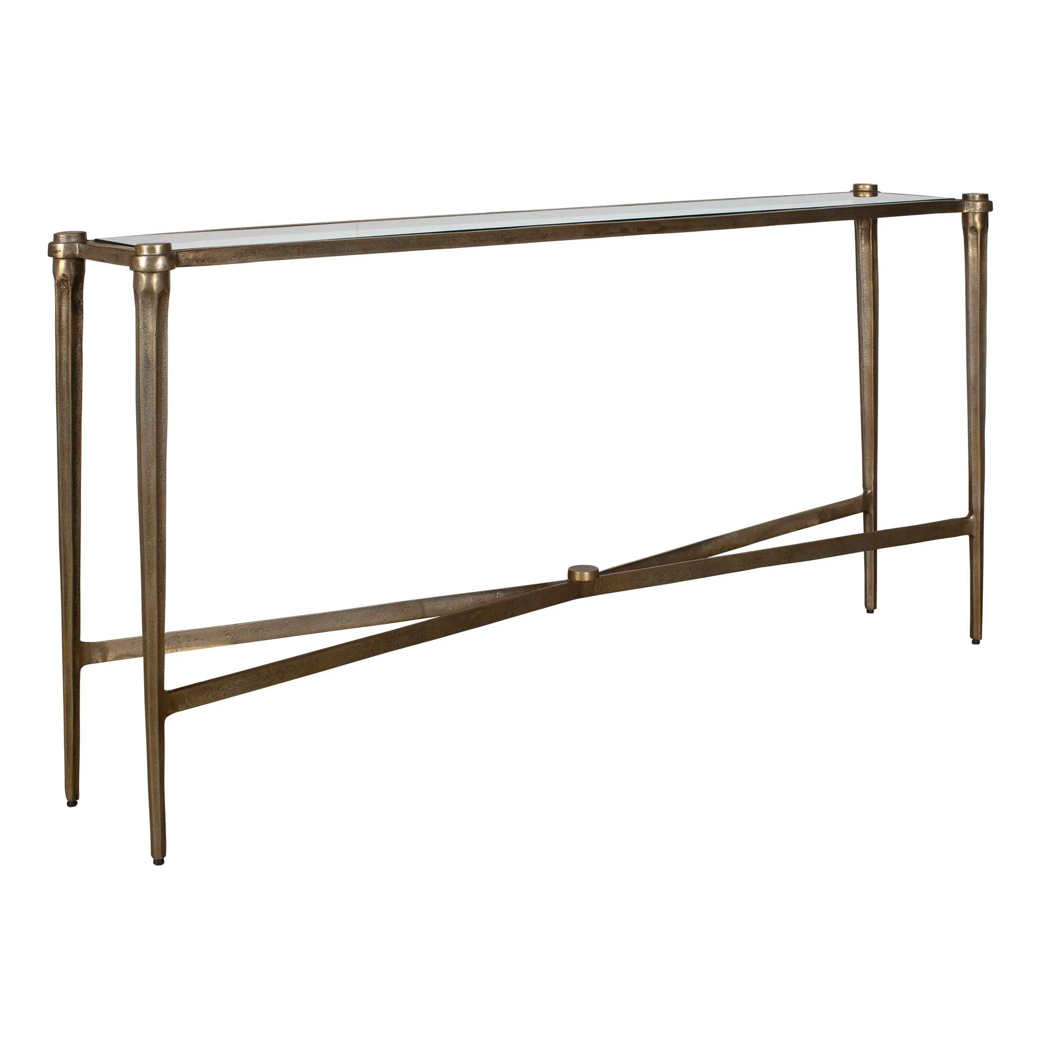 Uttermost Amara Antique Brass Console Table - Image 3
