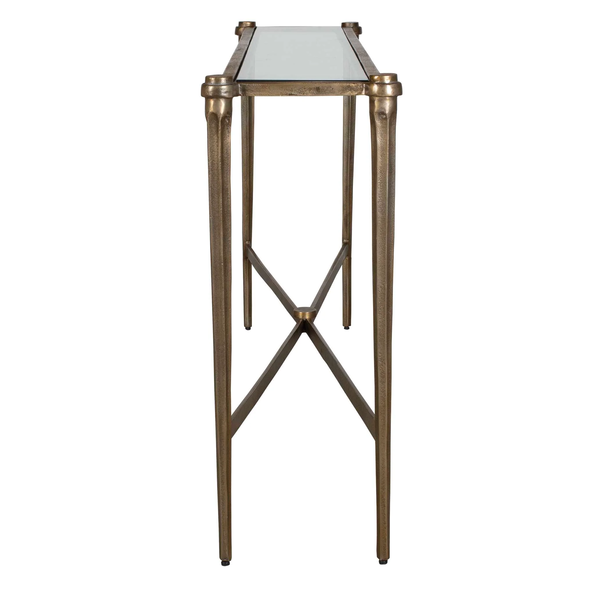 Uttermost Amara Antique Brass Console Table - Image 4