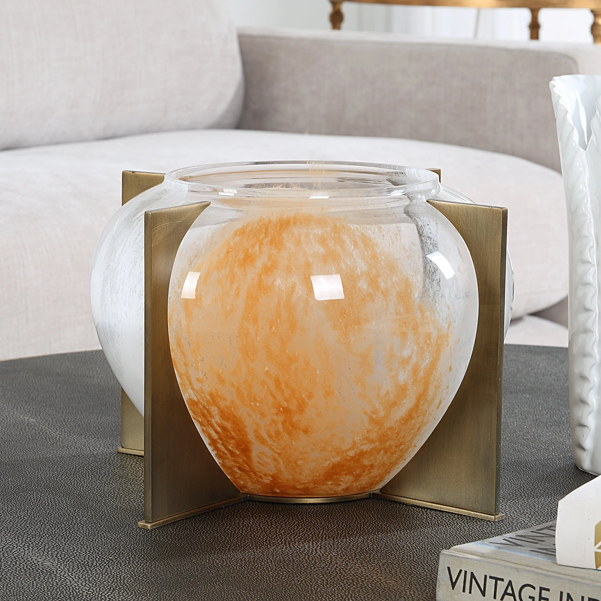 Uttermost Amber Swirl Vase - Image 3