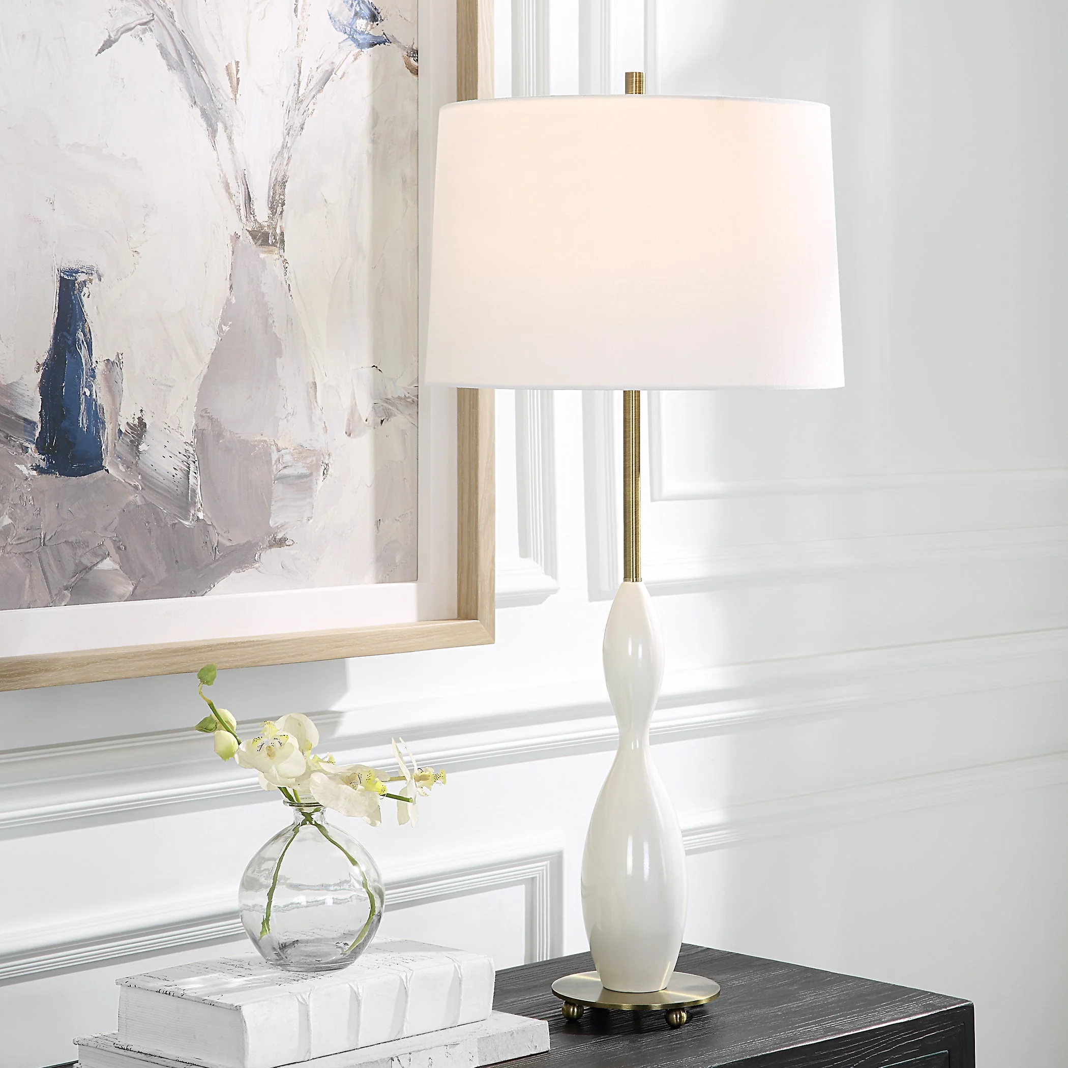 Uttermost Annora Glossy White Table Lamp - Image 2