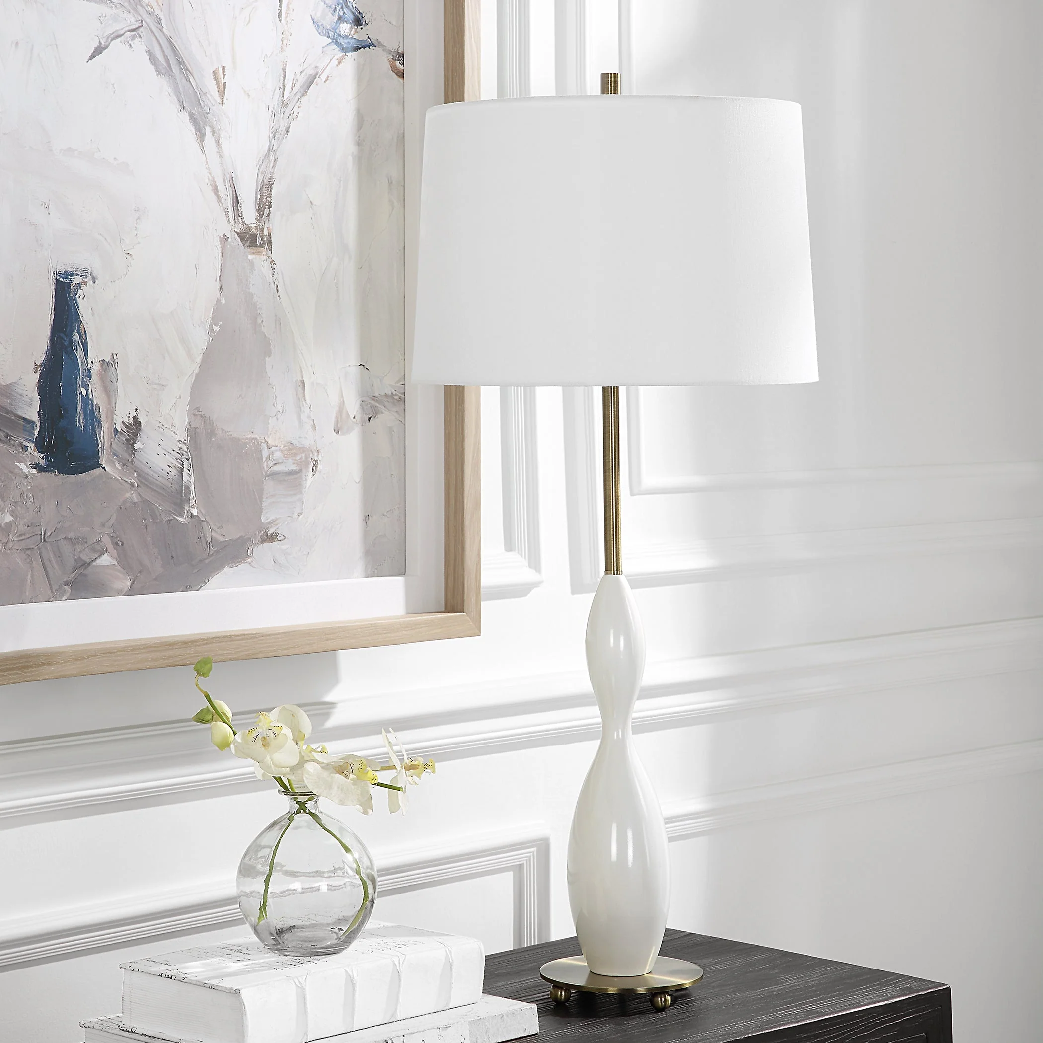 Uttermost Annora Glossy White Table Lamp - Image 3