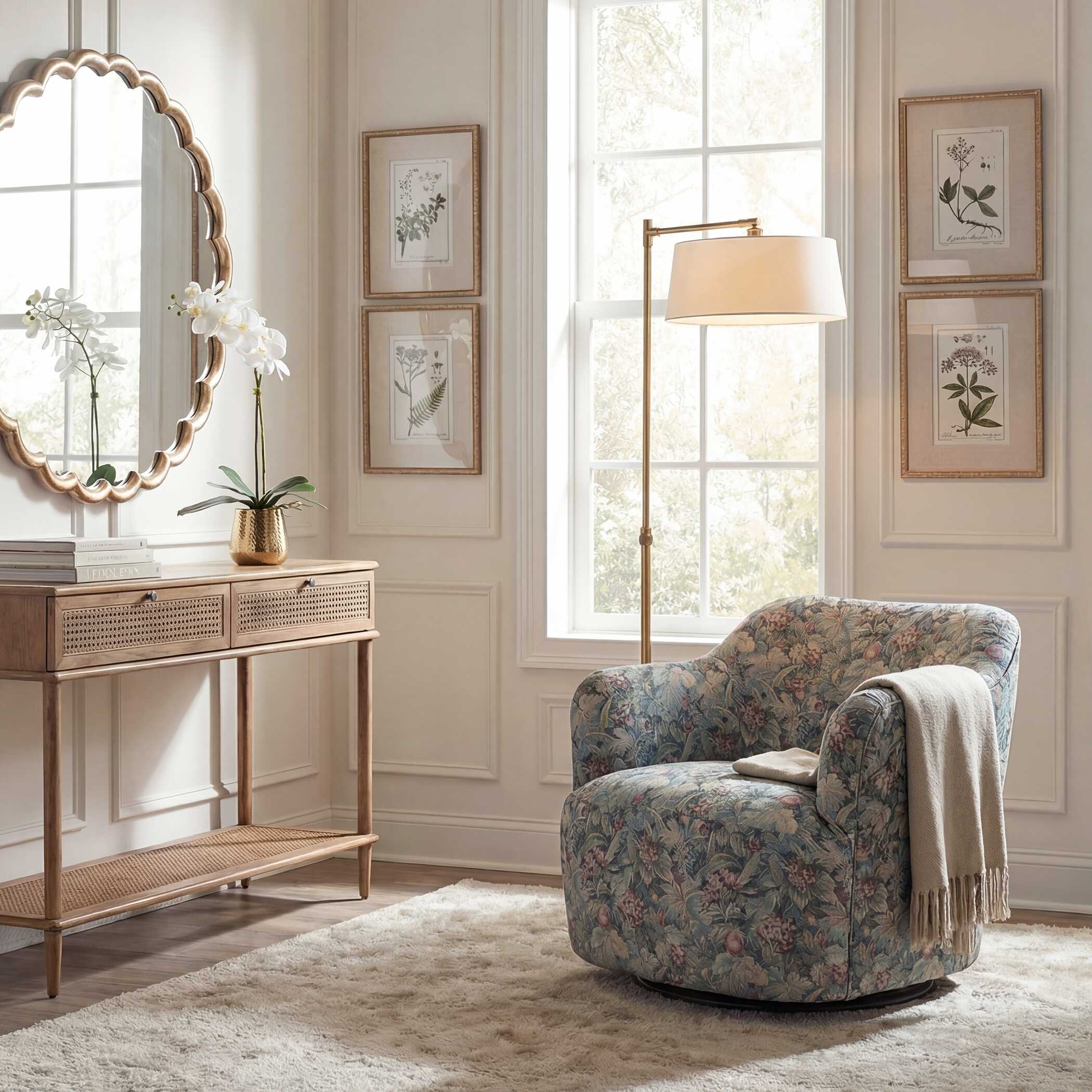 Uttermost Ansel Tapestry Swivel Chair - Image 2