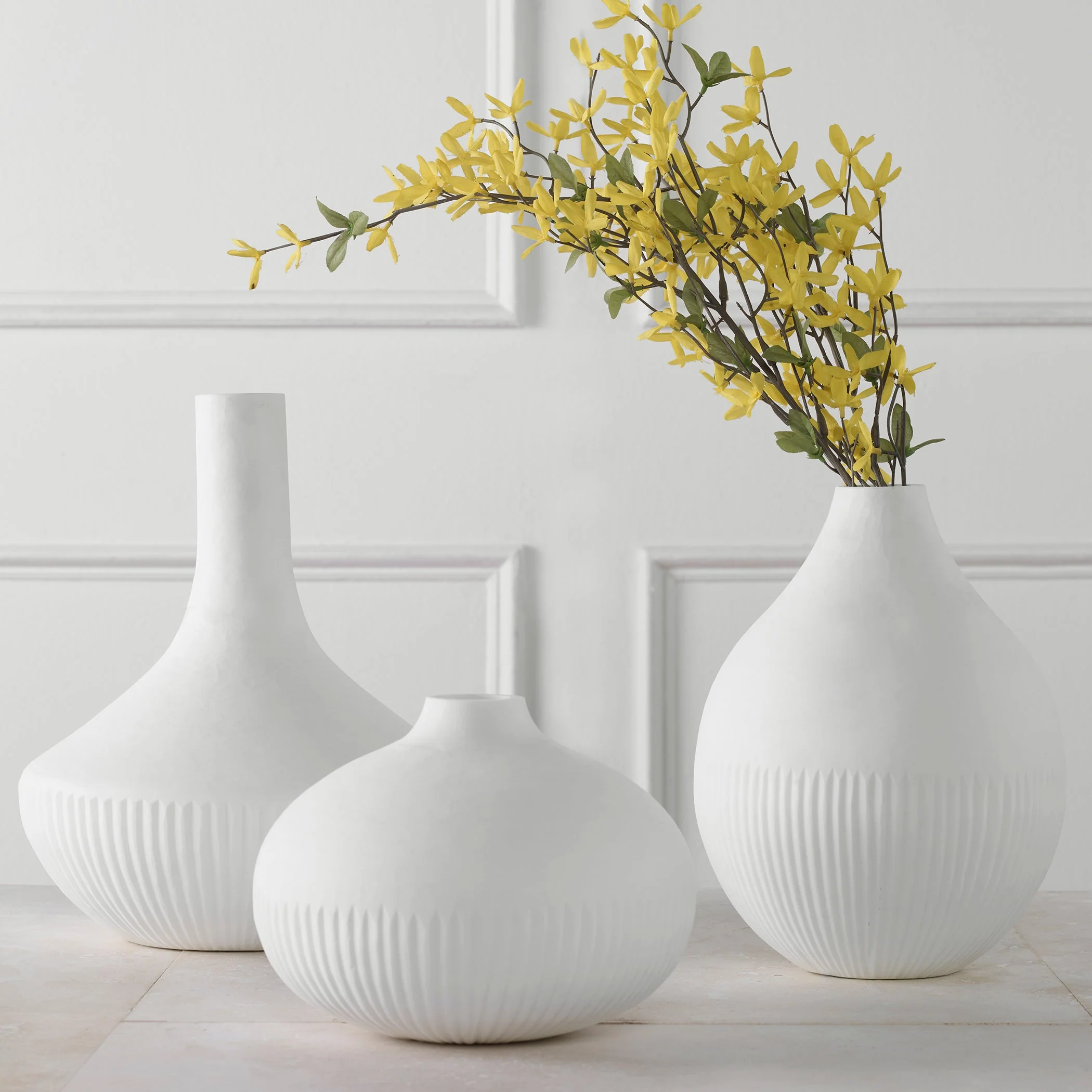 Uttermost Apothecary Satin White Vases, Set/3 - Image 2