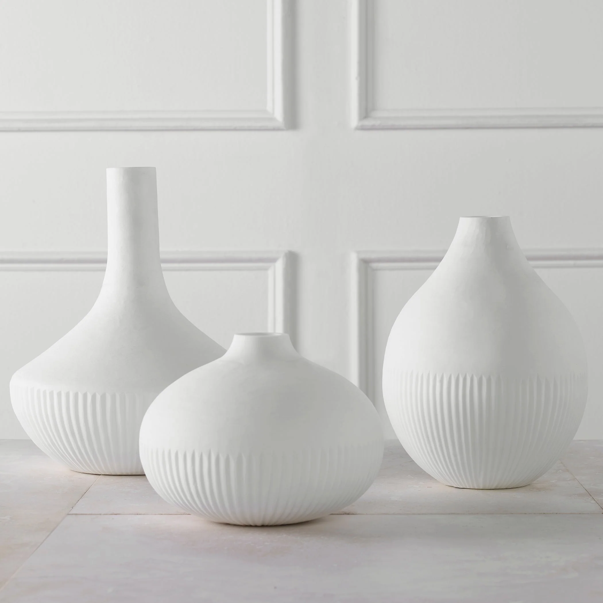Uttermost Apothecary Satin White Vases, Set/3 - Image 3