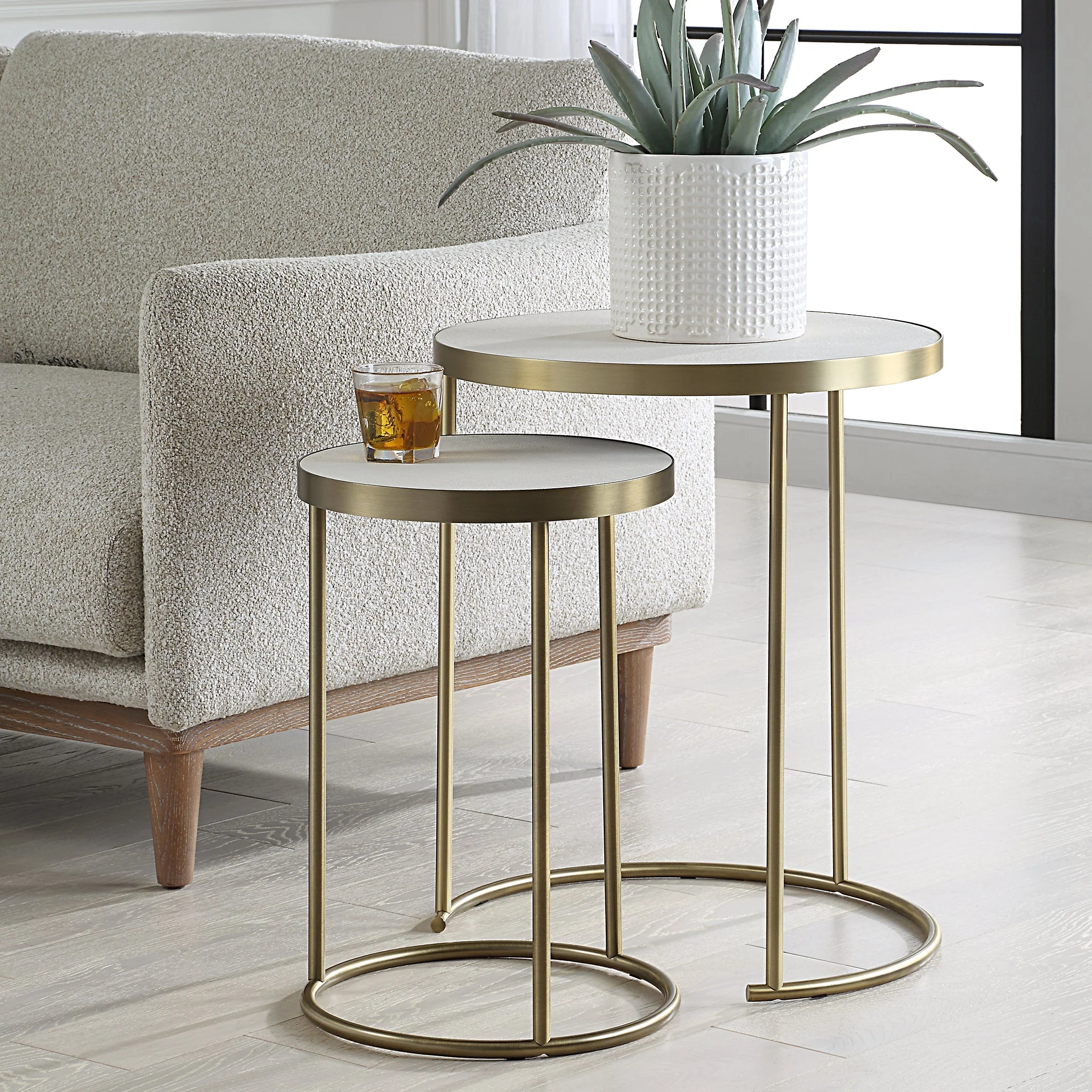 Uttermost Aragon White Nesting Tables Set/2 - Image 2