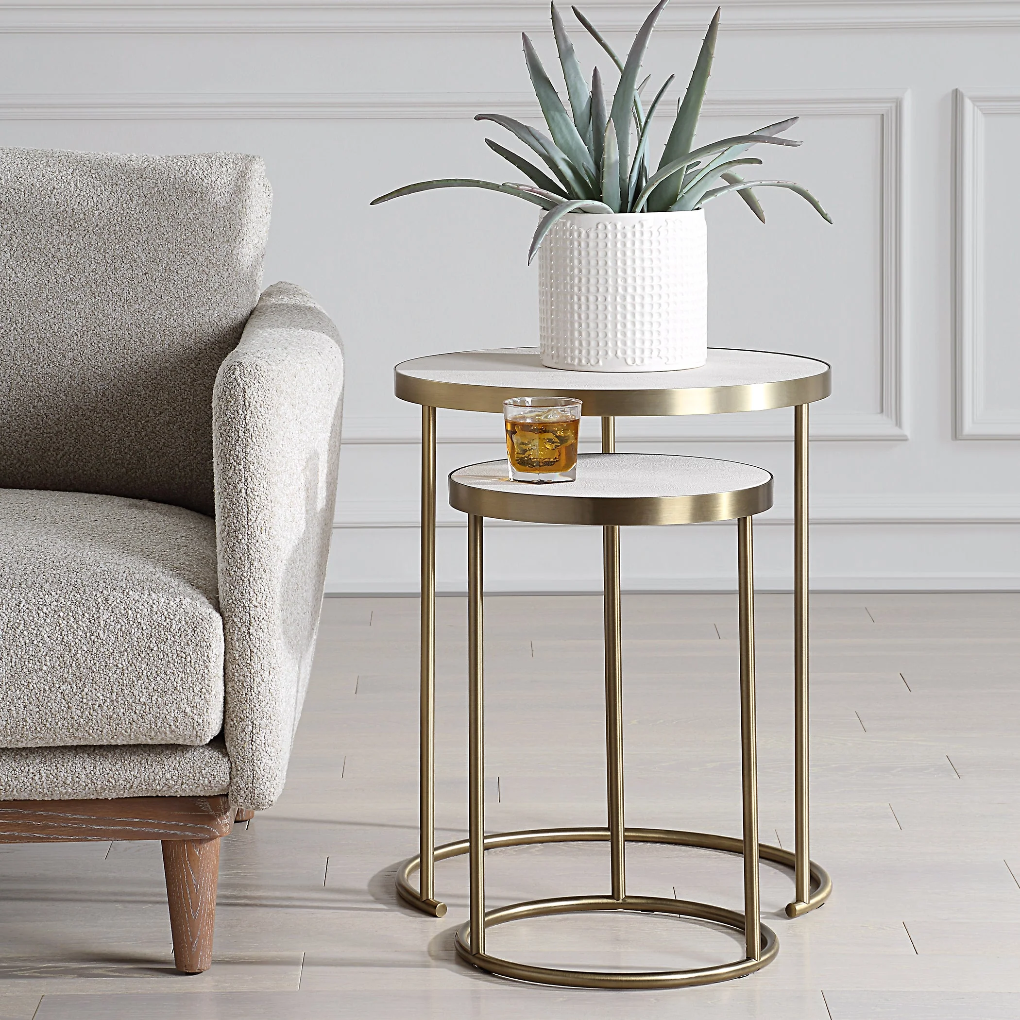 Uttermost Aragon White Nesting Tables Set/2 - Image 3