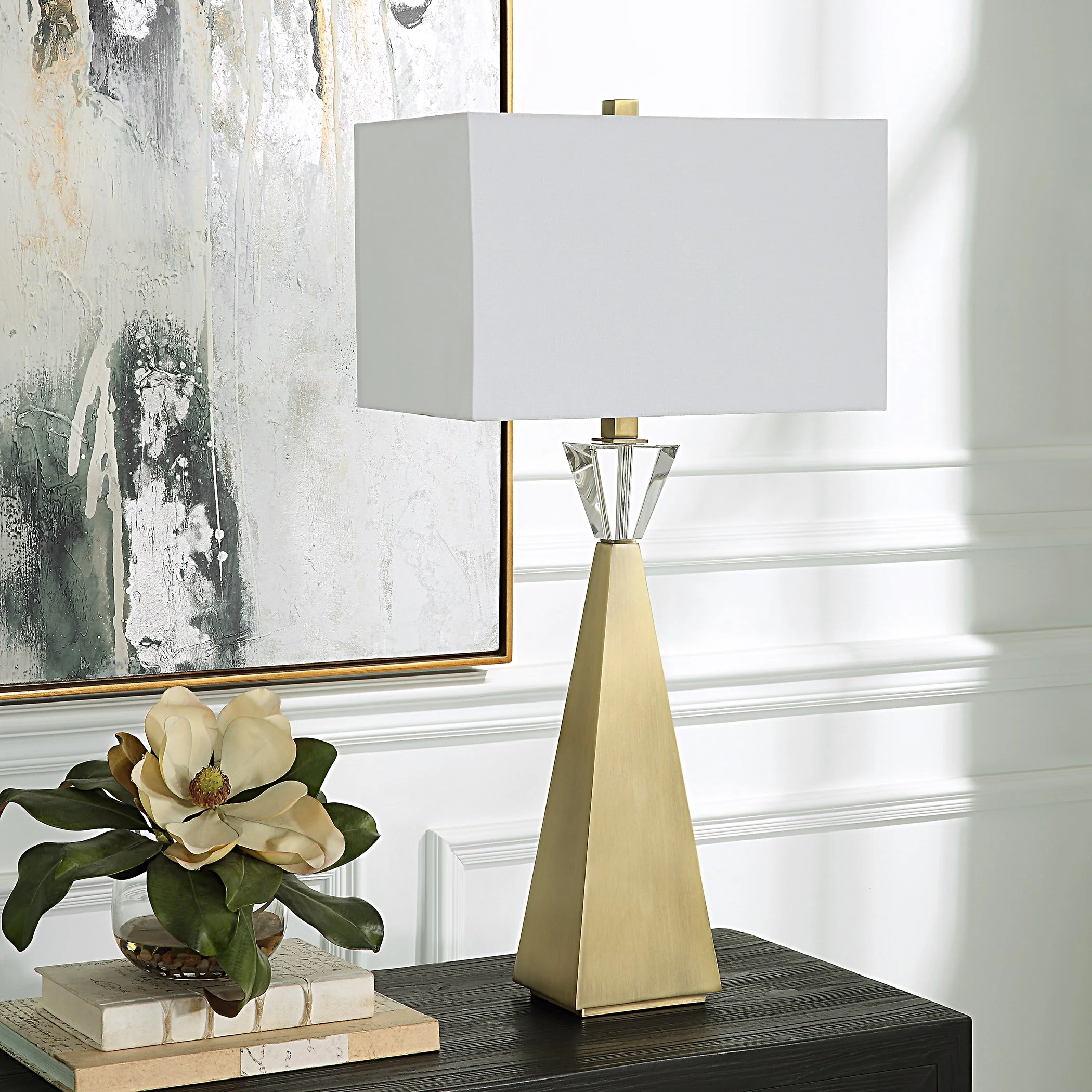 Uttermost Arete Modern Brass Table Lamp - Image 3
