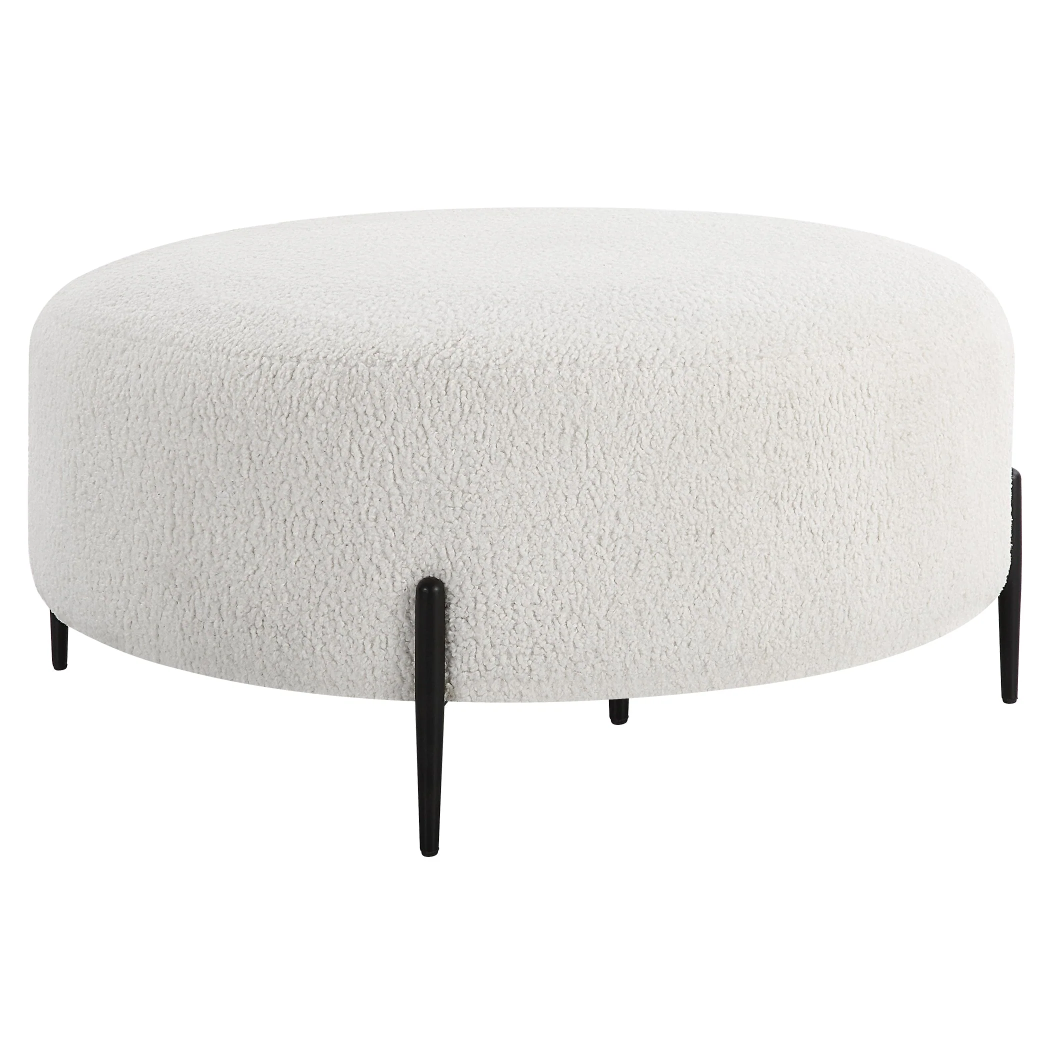 Uttermost Arles Large Plush White Ottoman - Image 4