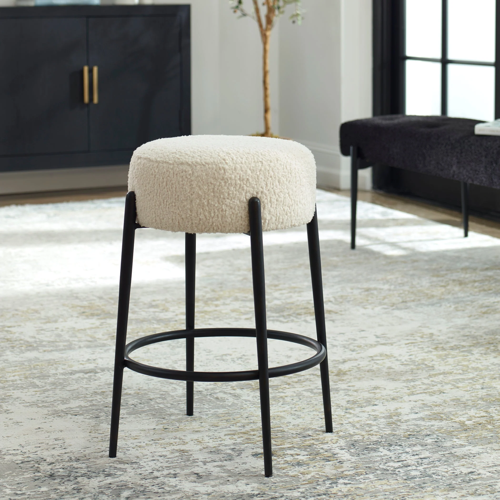 Uttermost Arles Plush Counter Stool - Image 2