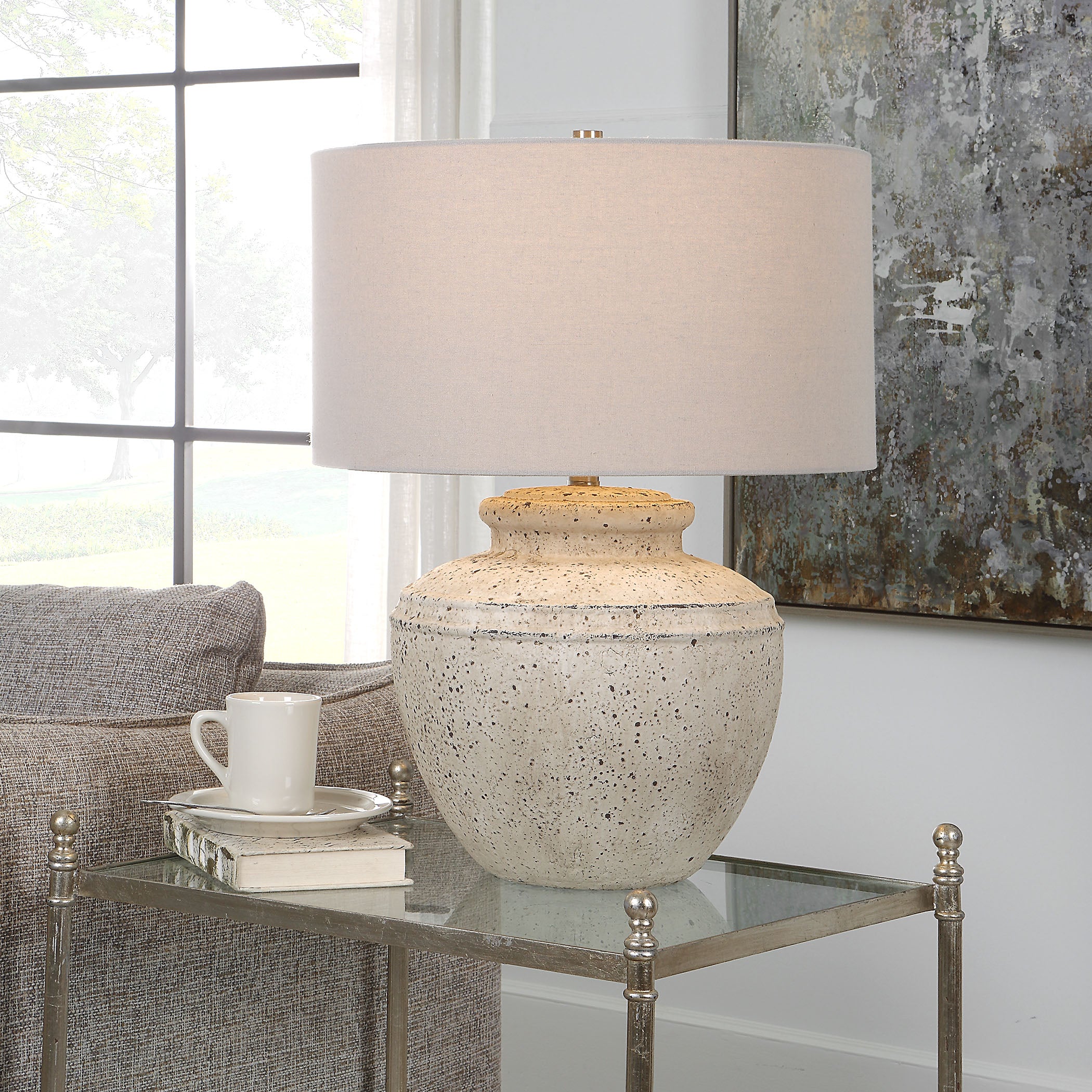 Uttermost Artifact Aged Stone Table Lamp - Image 2