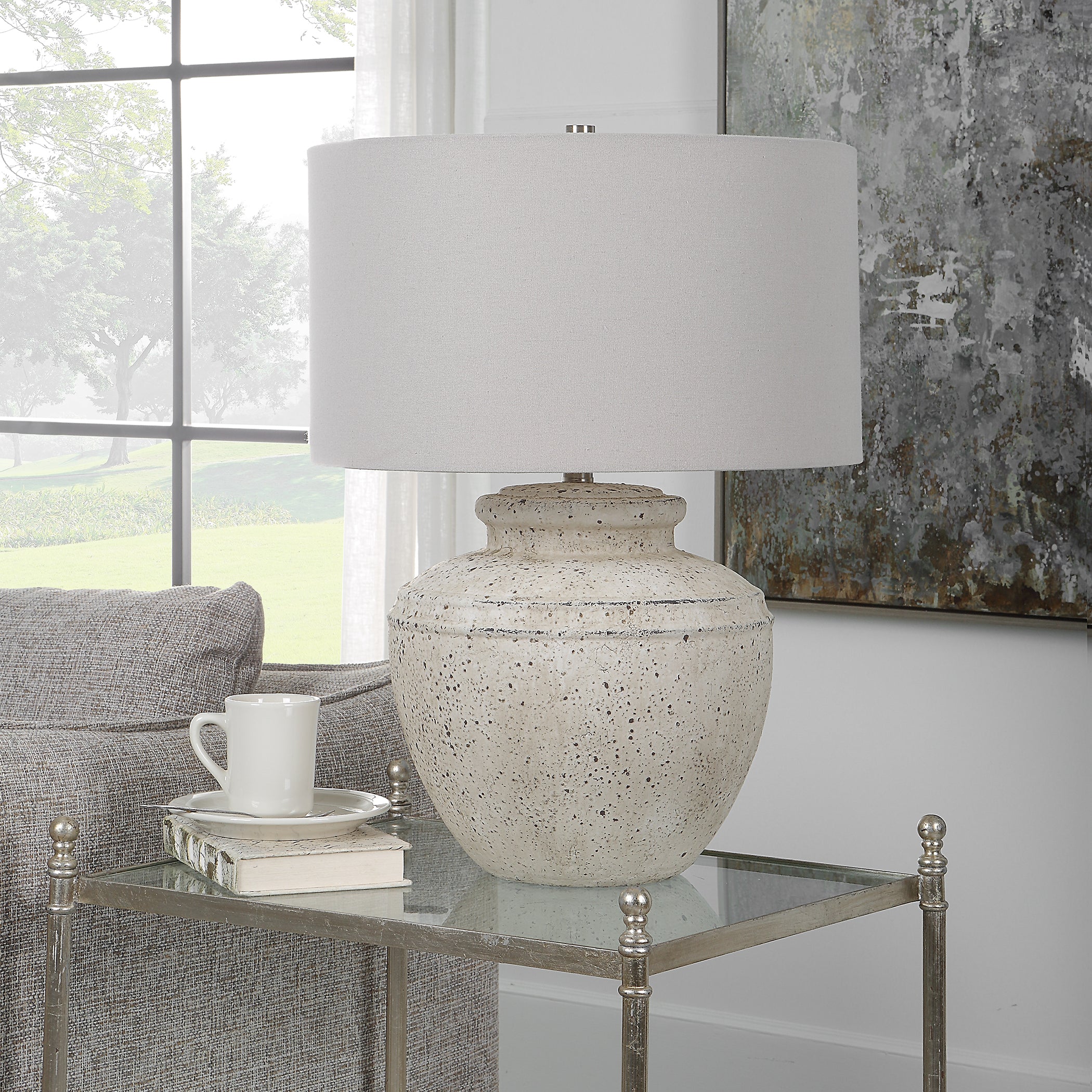 Uttermost Artifact Aged Stone Table Lamp - Image 3