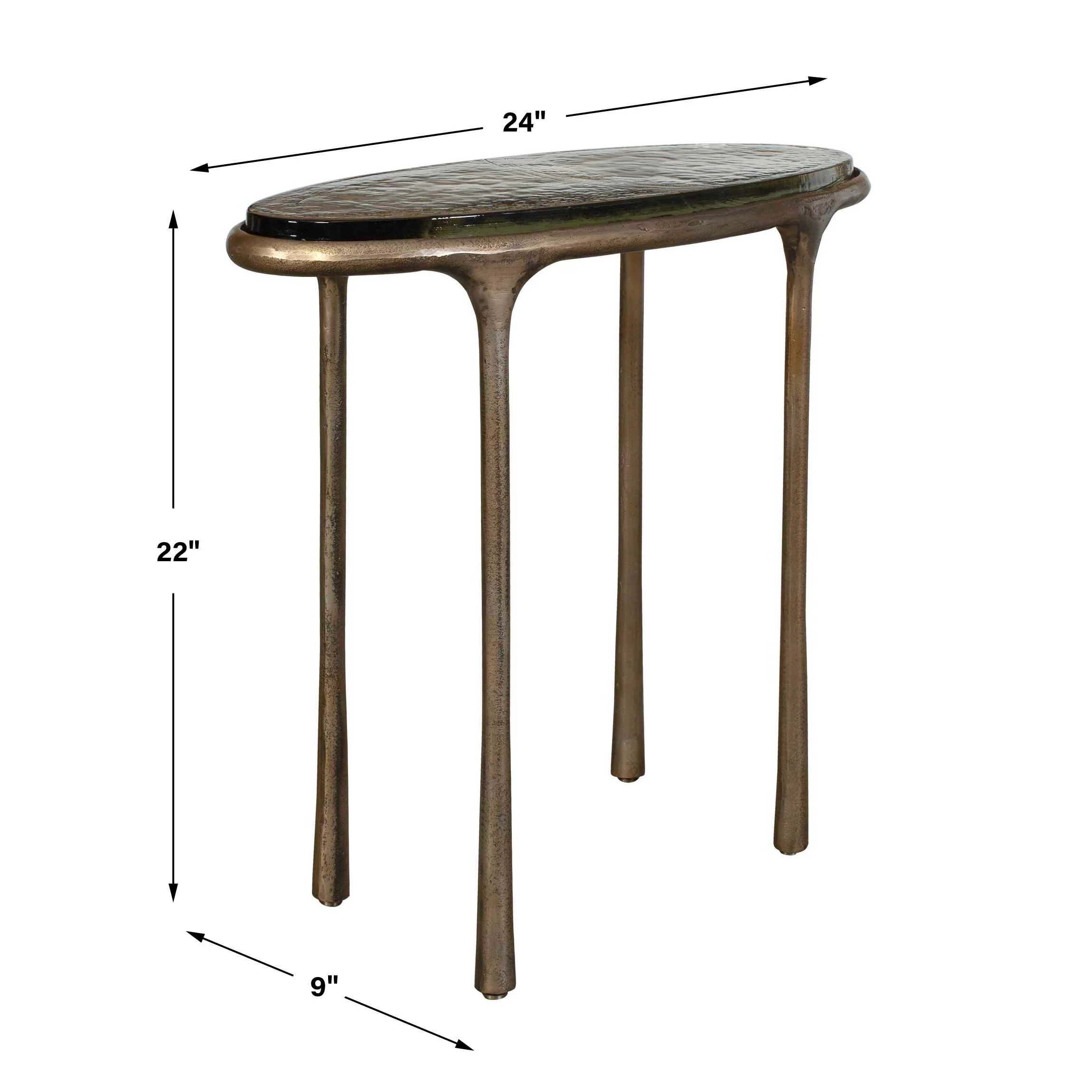 Uttermost Ata Oval Brass Accent Table - Image 2