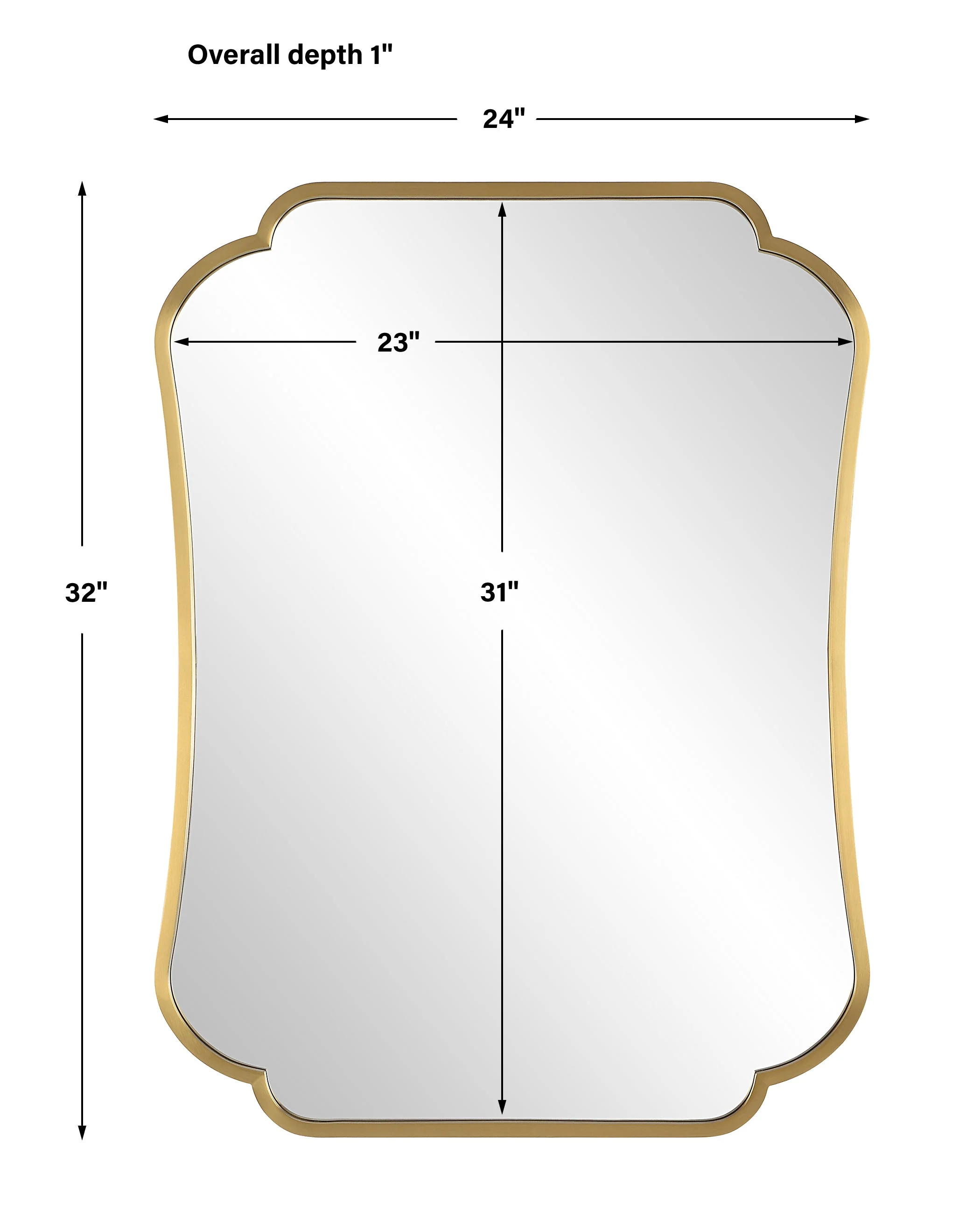 Uttermost Athena Brushed Brass Mirror - Image 3