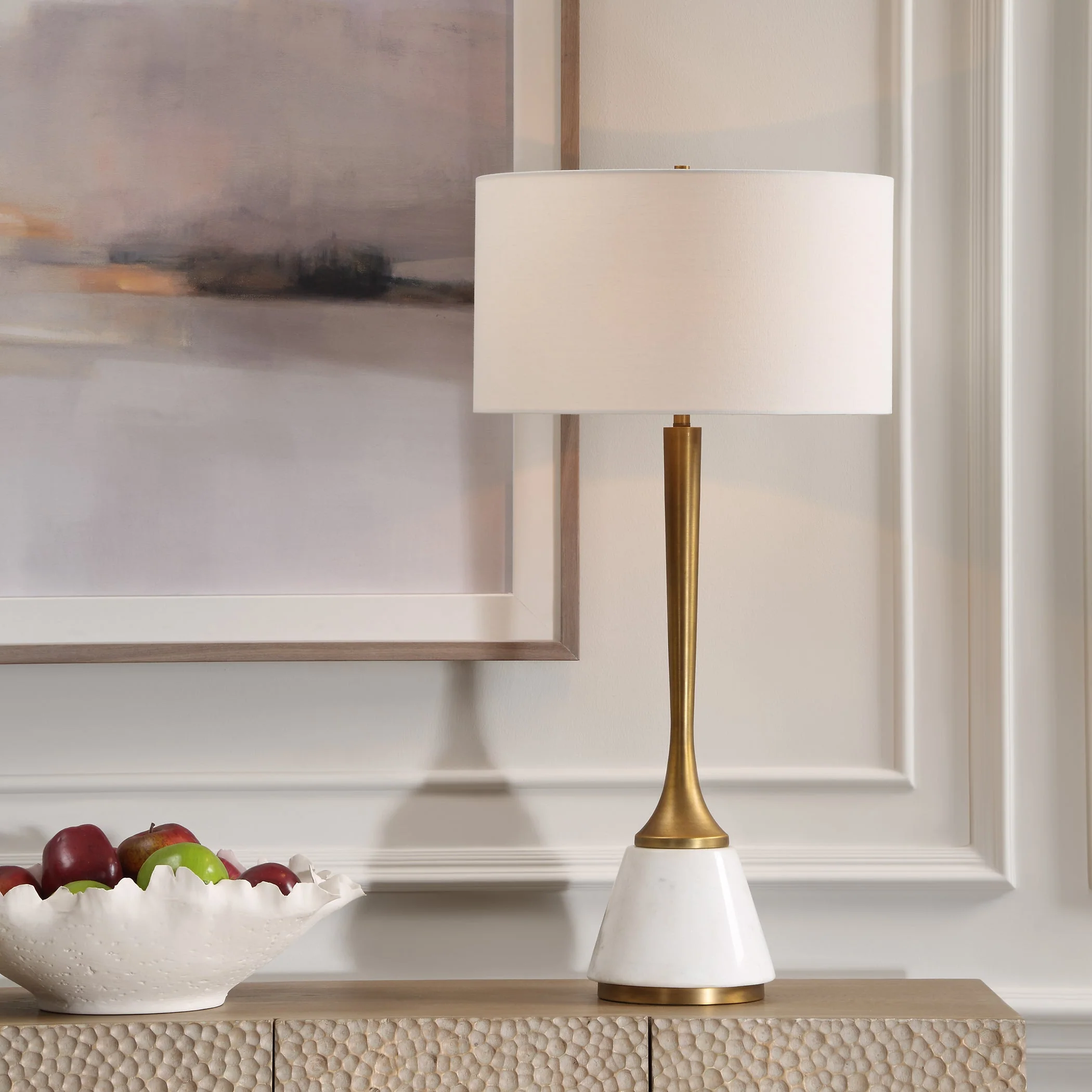 Uttermost Avola White Marble Table Lamp - Image 2