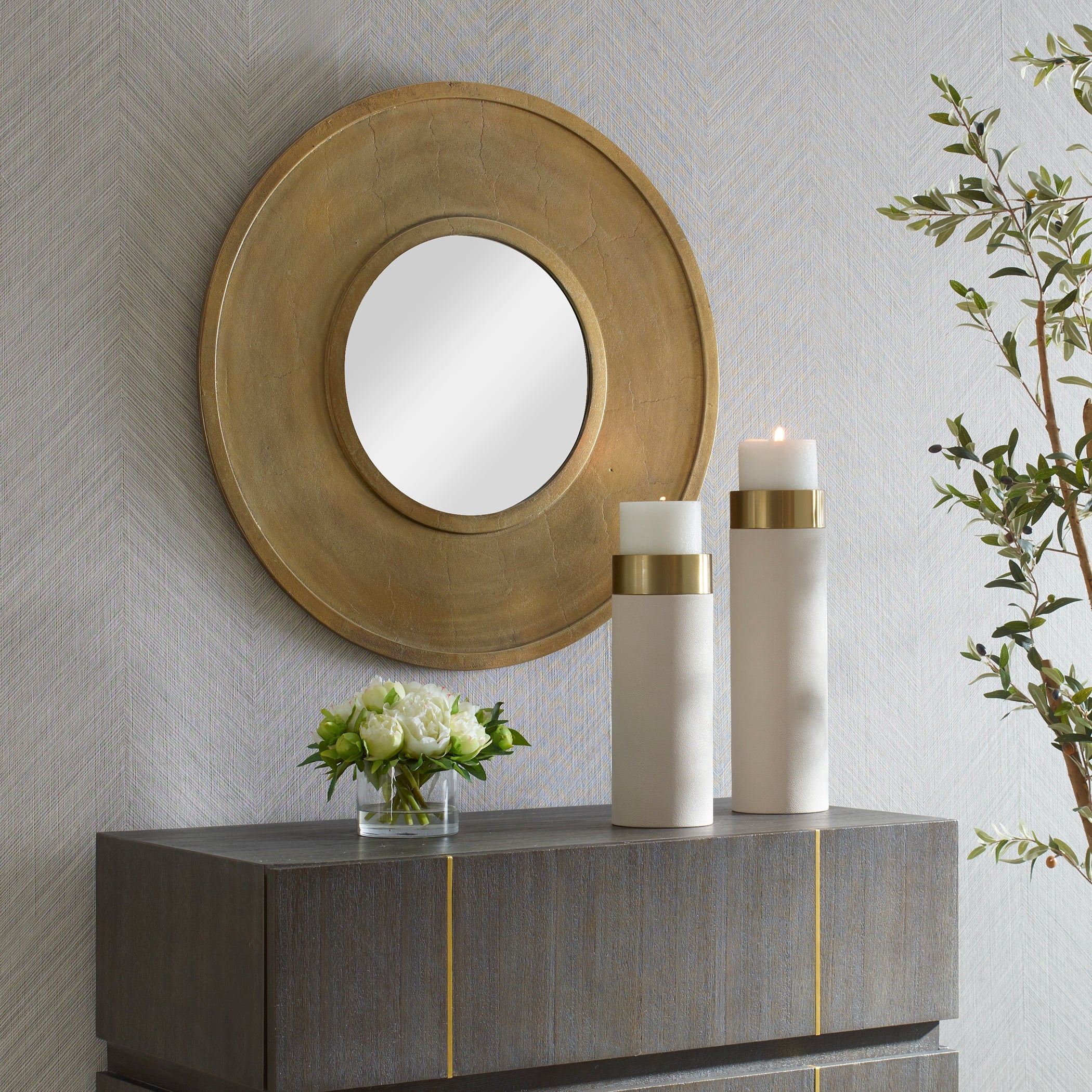 Uttermost Axel Round Brass Mirror - Image 4