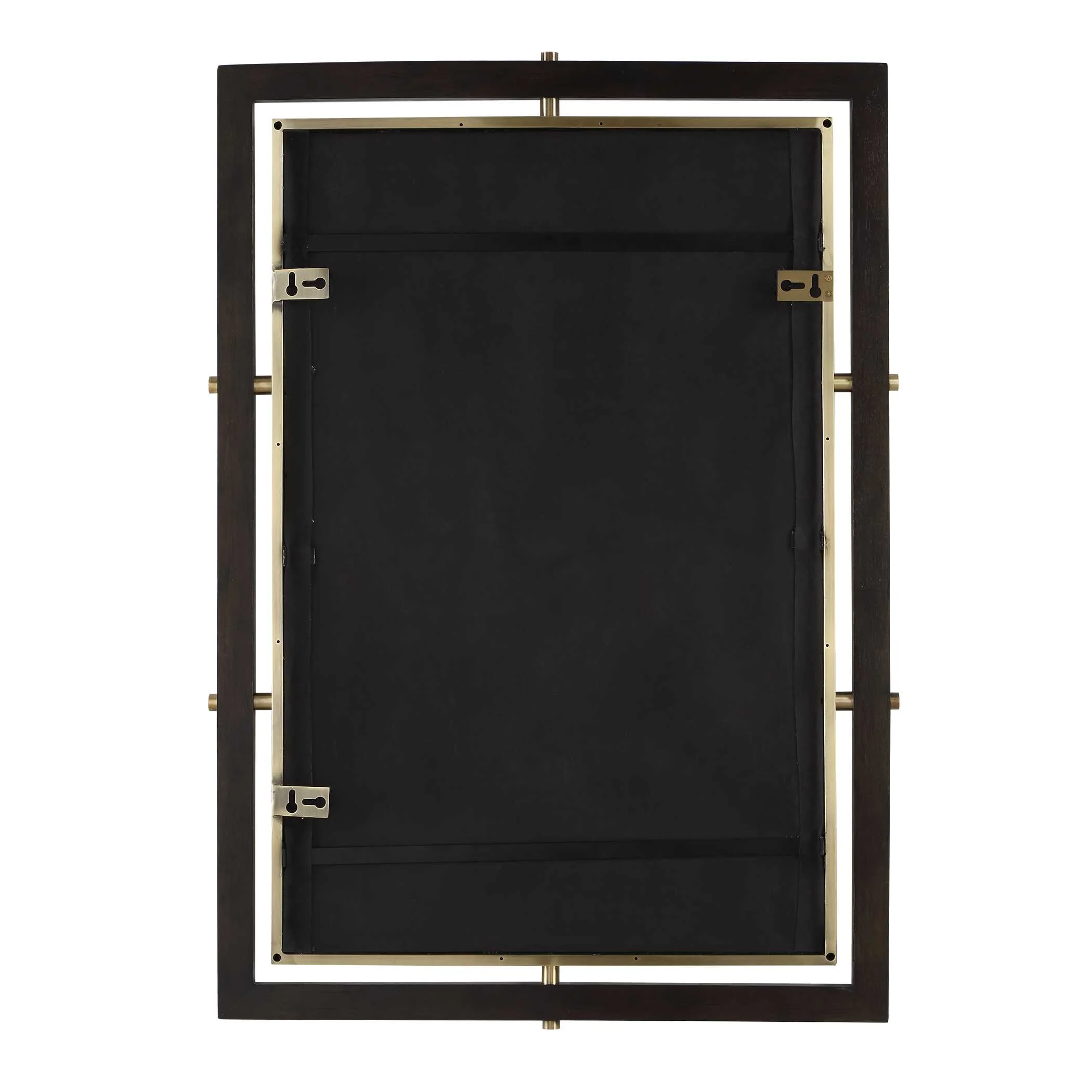 Uttermost Bach Walnut & Brass Rectangle Mirror - Image 8