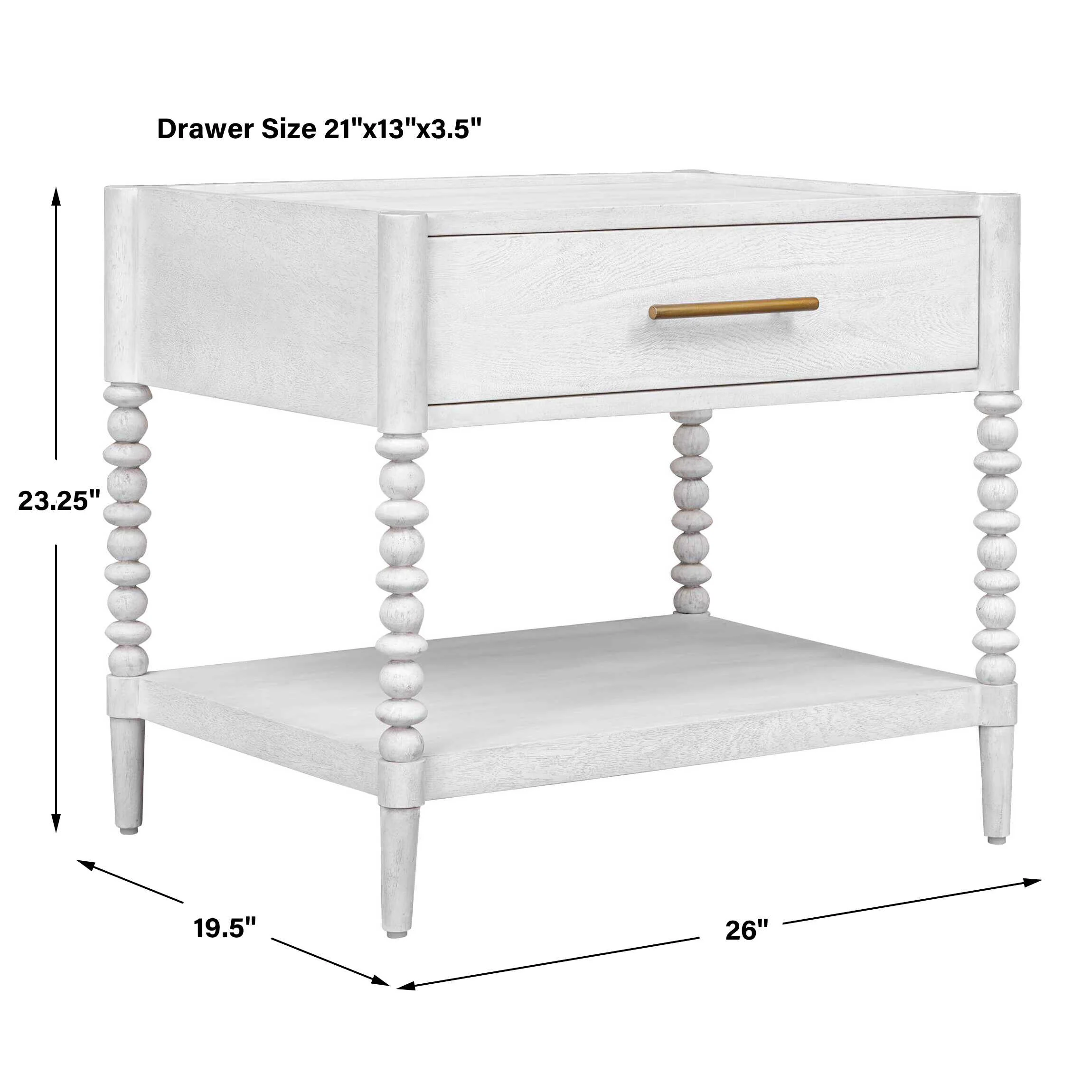 Uttermost Bales Off-White Side Table - Image 3