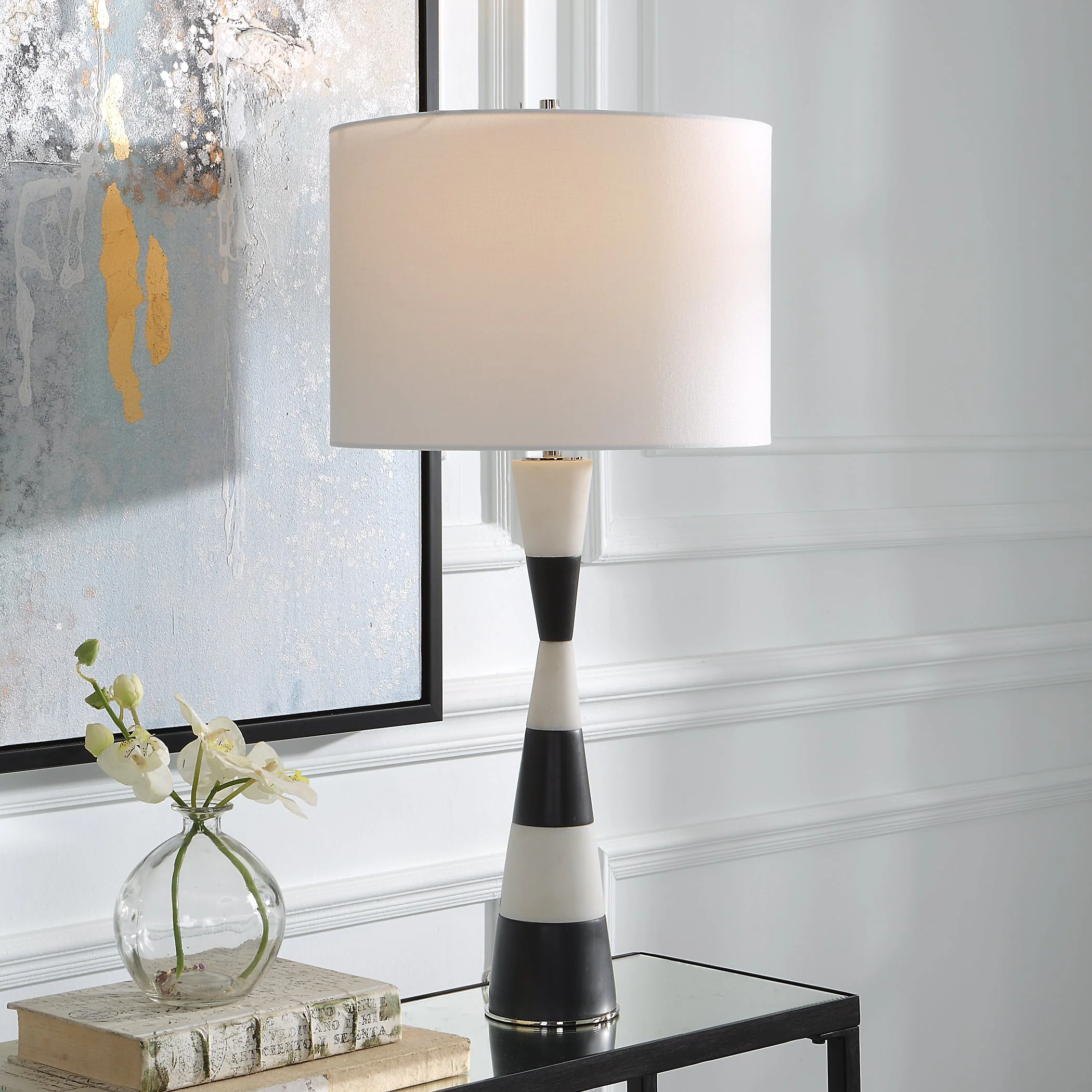 Uttermost Bandeau Banded Stone Table Lamp - Image 2