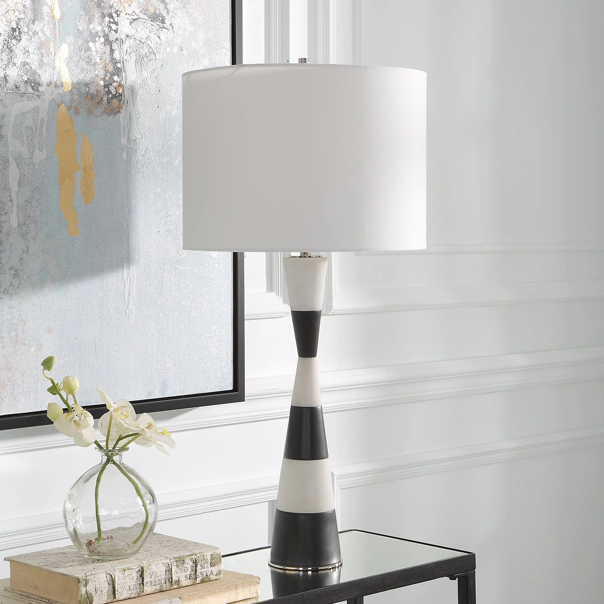 Uttermost Bandeau Banded Stone Table Lamp - Image 3
