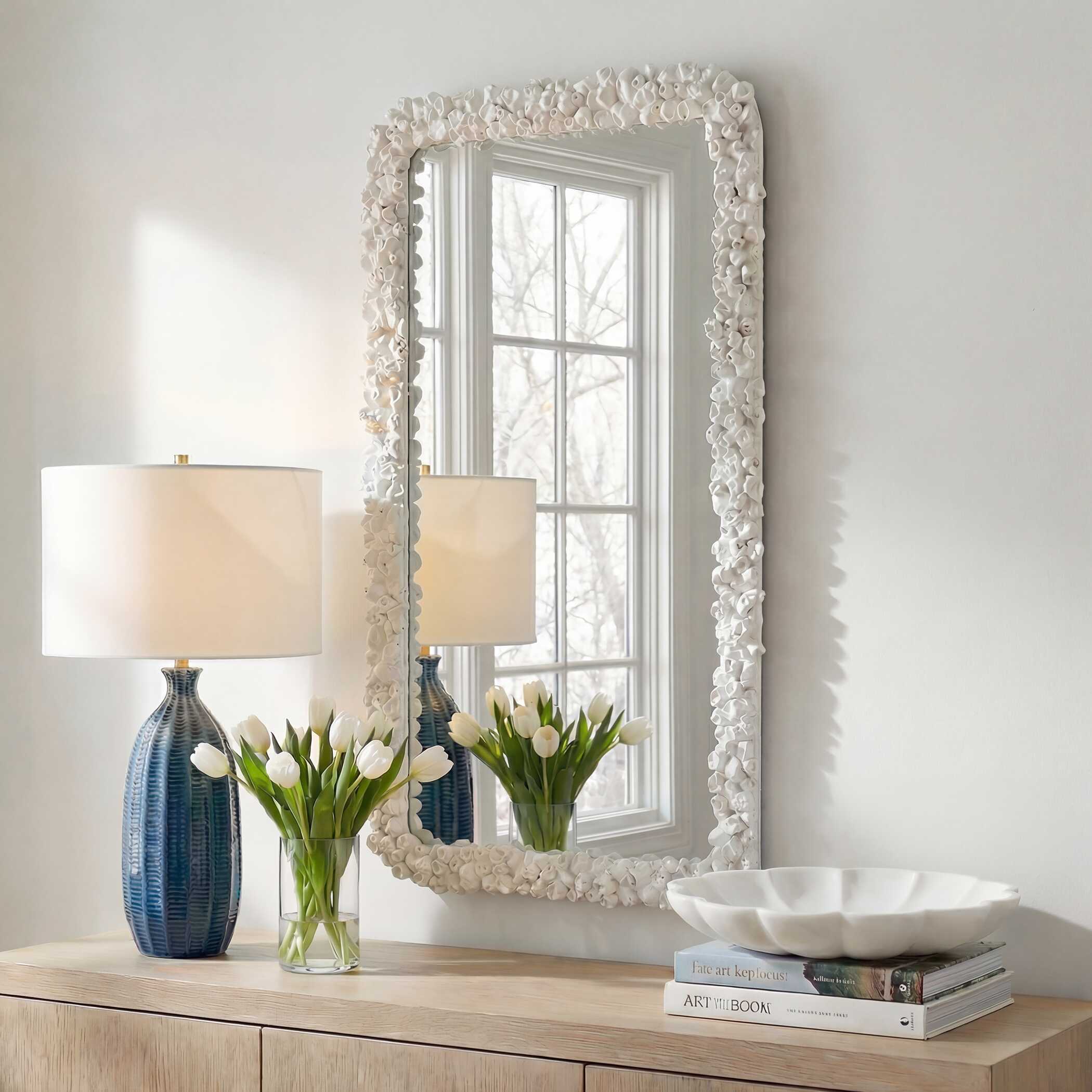 Uttermost Barnacle Rectangular White Mirror - Image 2