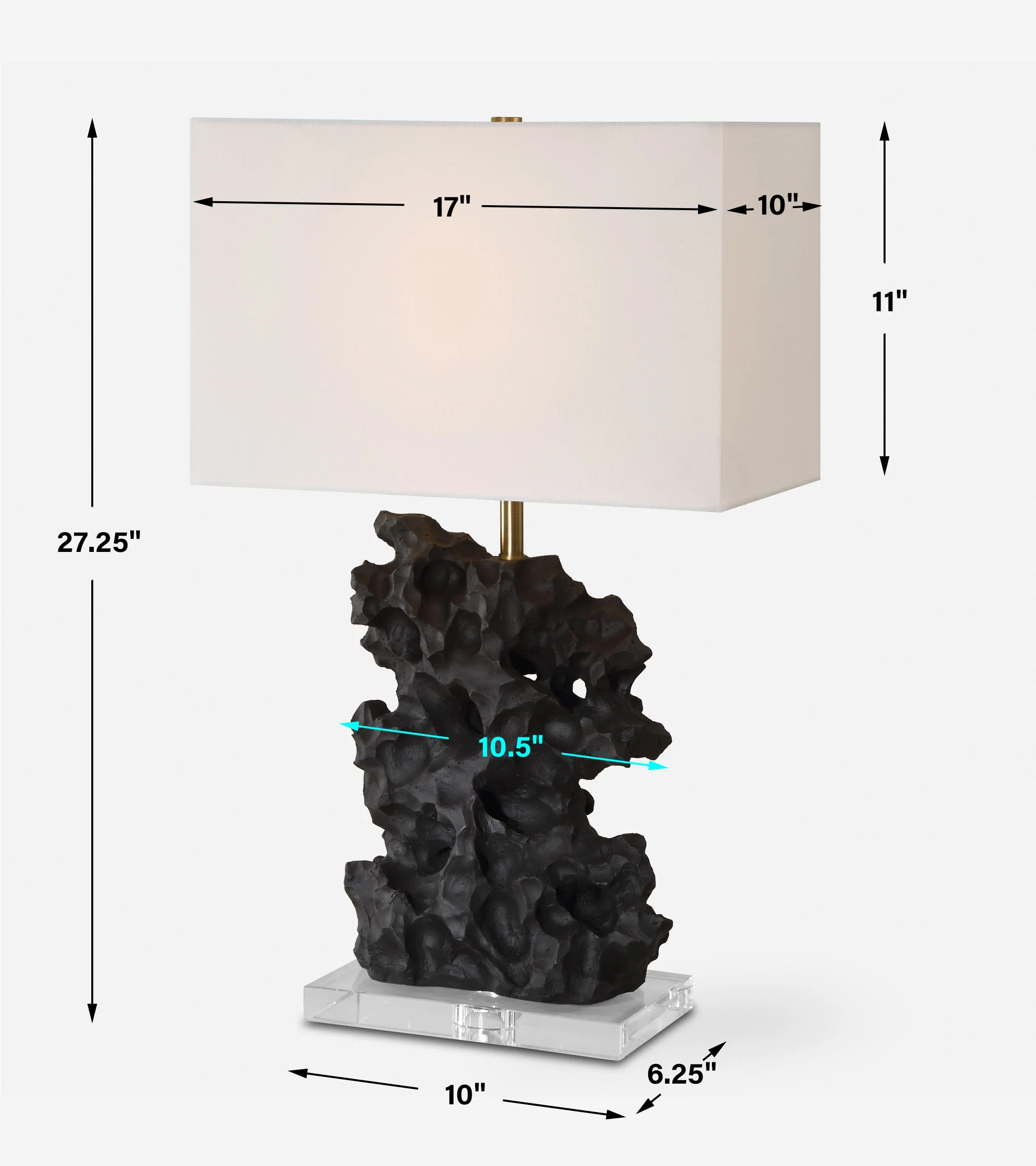 Uttermost Basalt Black Stone Table Lamp - Image 3