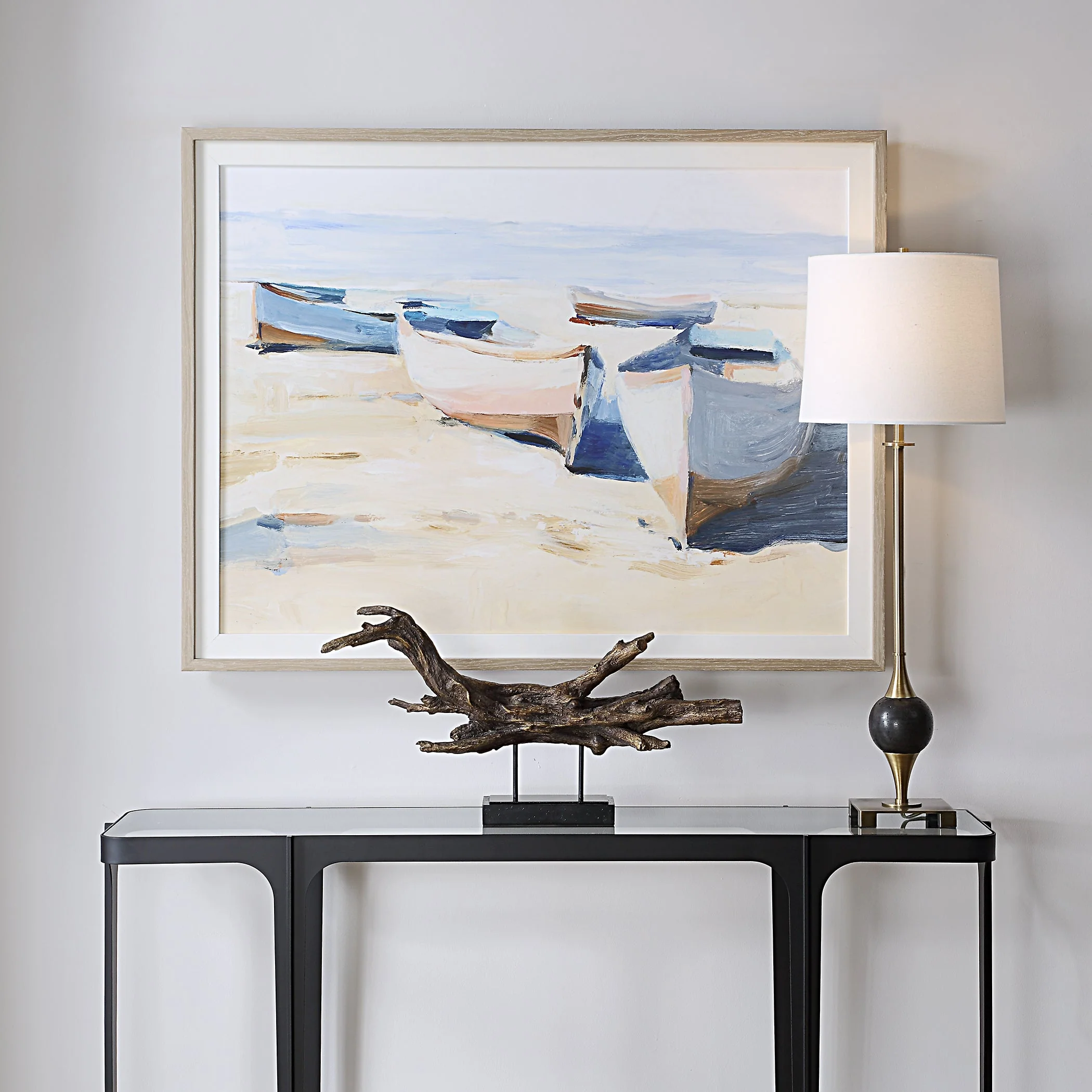 Uttermost Beached Boats Framed Print - Image 2