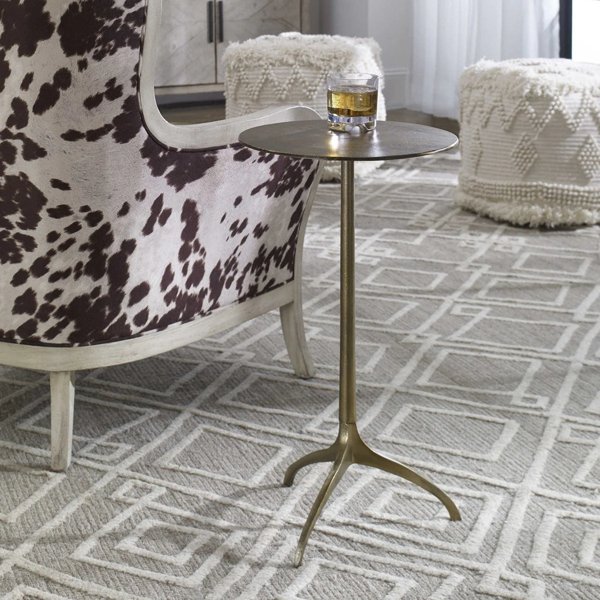 Uttermost Beacon Accent Table, Gold - Image 3