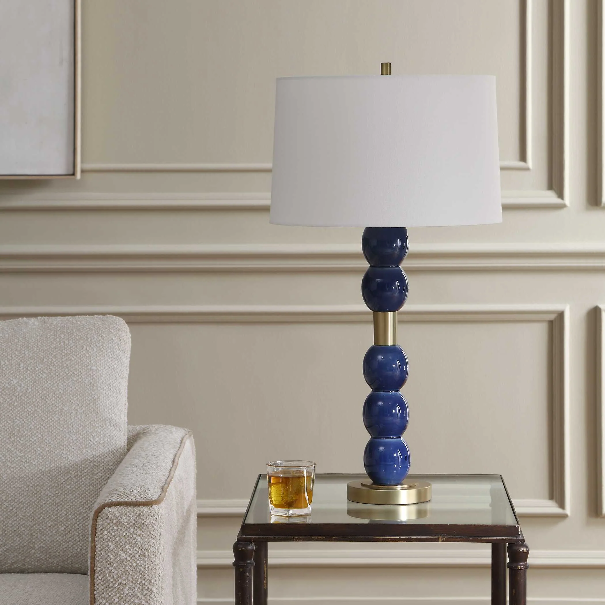 Uttermost Bellore Blue Glaze Table Lamp - Image 3