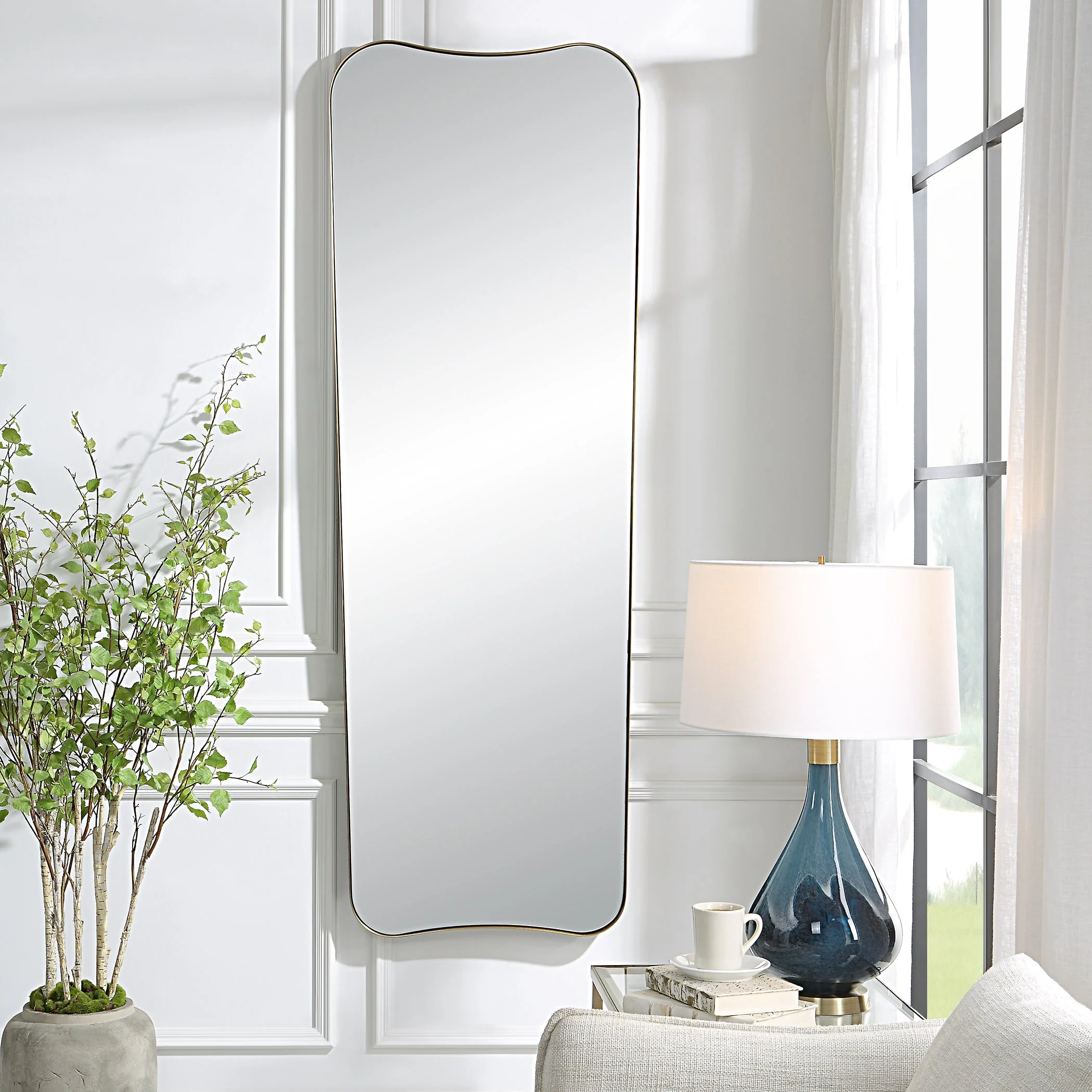 Uttermost Belvoir Large Antique Brass Mirror - Image 4