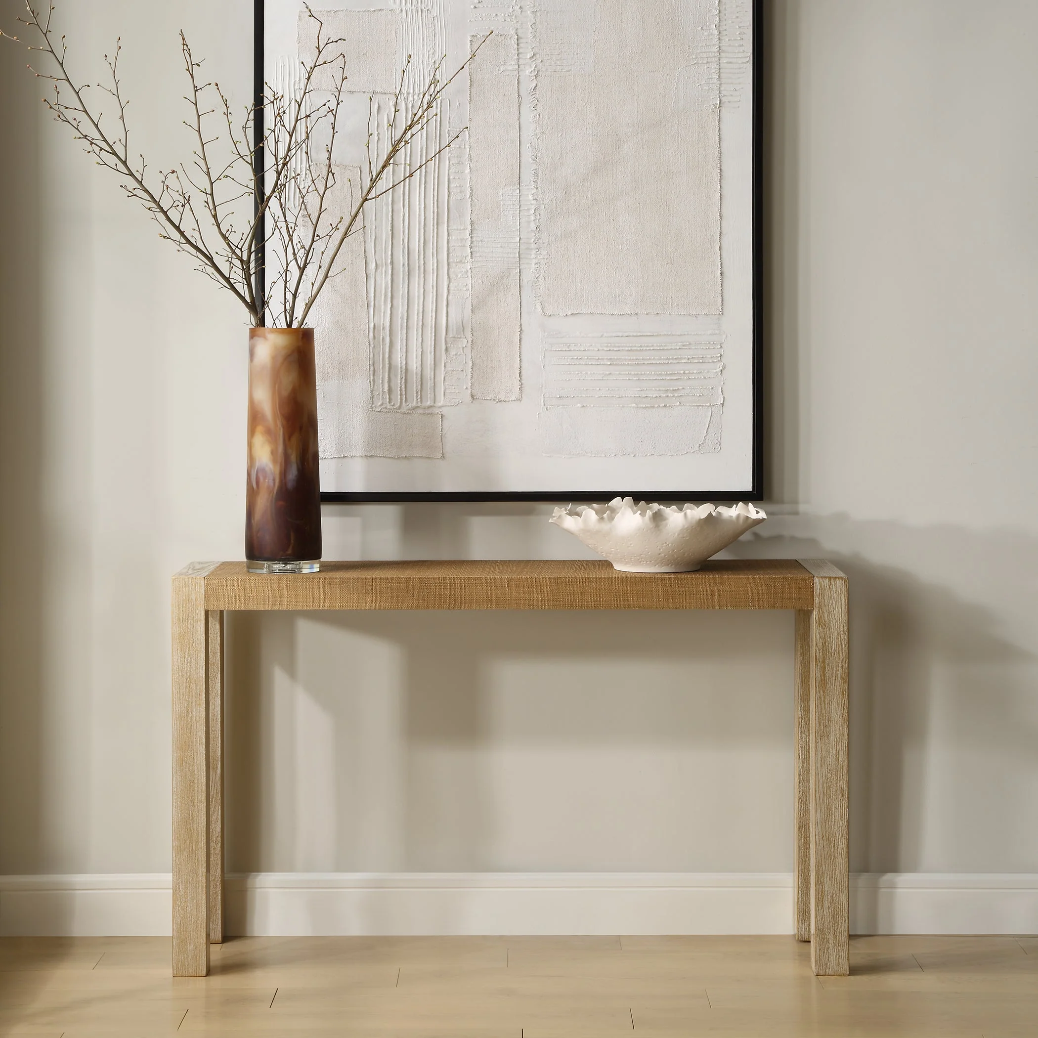 Uttermost Bentley Grasscloth Console Table - Image 2
